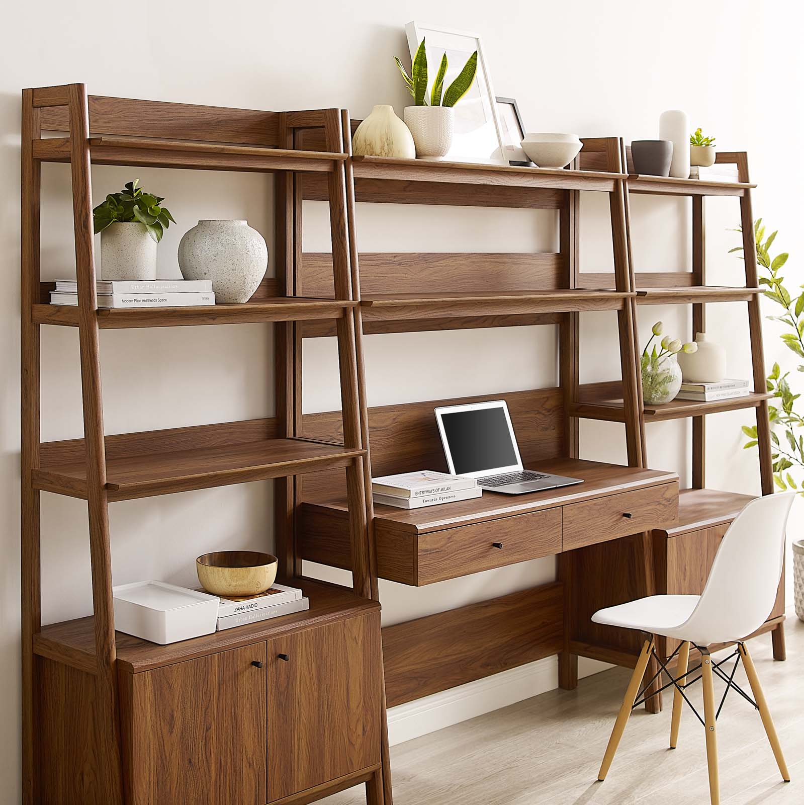 Bixby 3-Piece Wood Office Desk and Bookshelf By Modway - EEI-6115 | Bookcases | Modishstore - 8