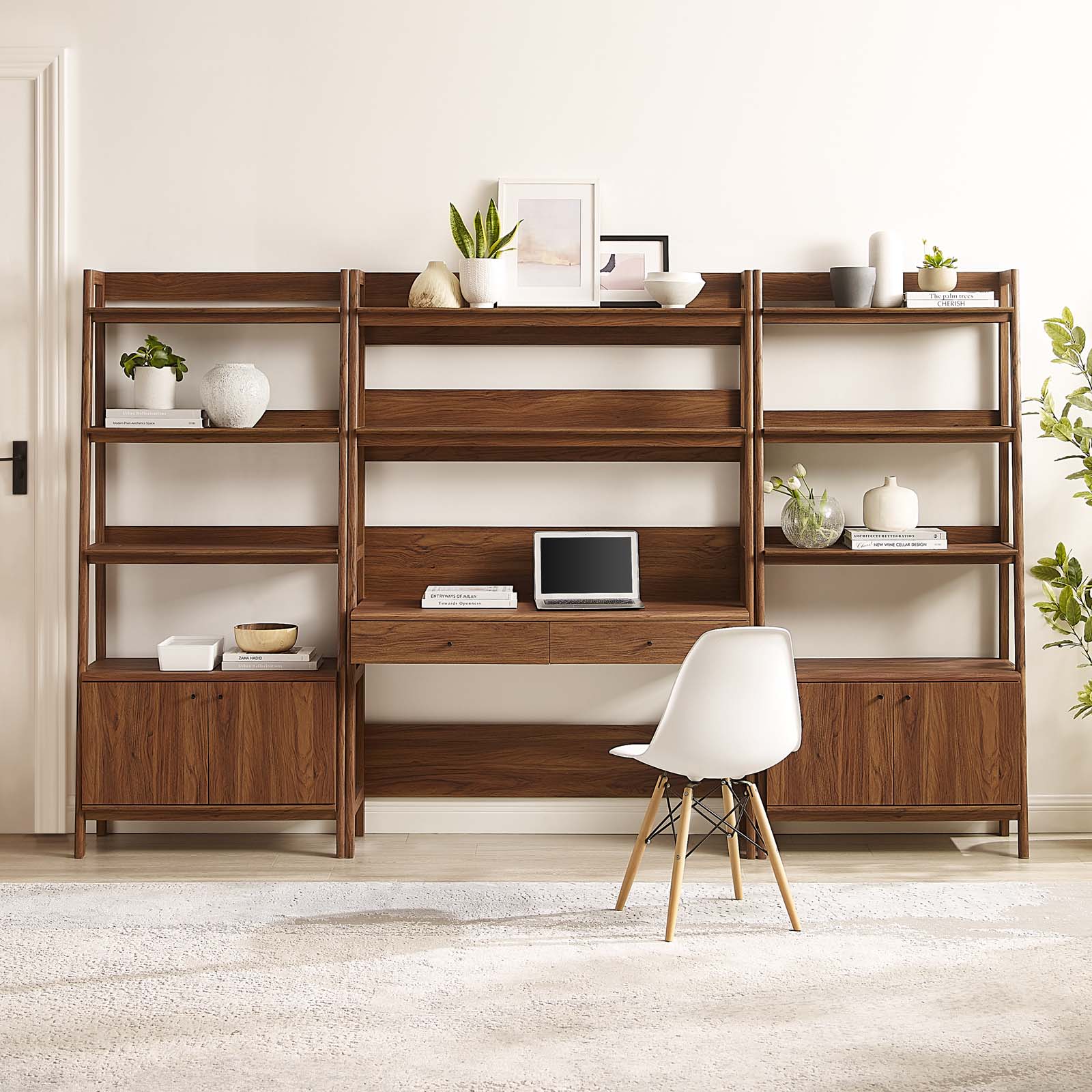 Modway Bixby Wood Bookcase with Storage Walnut â EEI-6115 – Modish