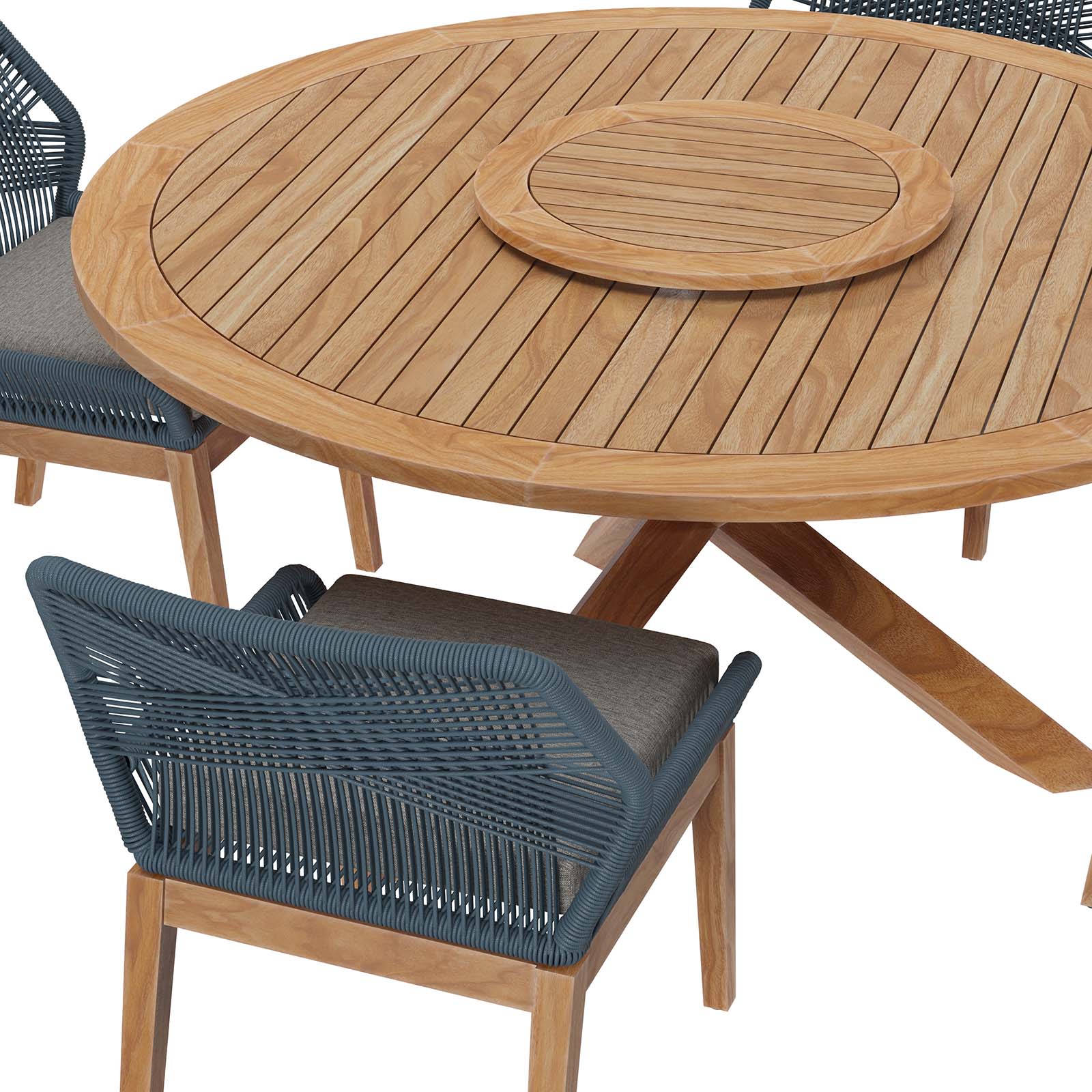 Wellspring 5-Piece Outdoor Patio Teak Wood Dining Set By Modway - EEI-6118 | Outdoor Dining Sets | Modishstore - 5