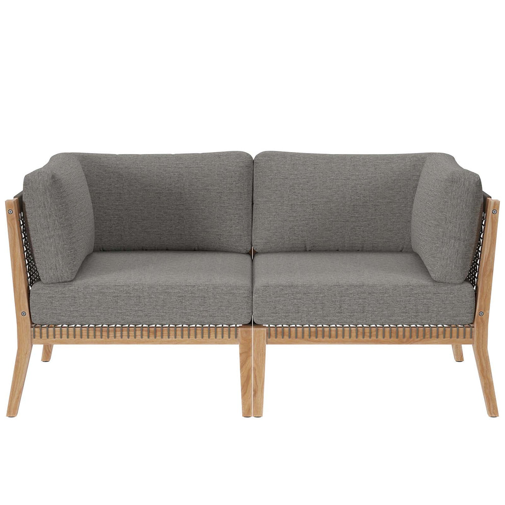 Clearwater Outdoor Patio Teak Wood Loveseat By Modway - EEI-6119 | Outdoor Sofas, Loveseats & Sectionals | Modishstore - 2