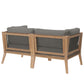 Clearwater Outdoor Patio Teak Wood Loveseat By Modway - EEI-6119 | Outdoor Sofas, Loveseats & Sectionals | Modishstore - 3