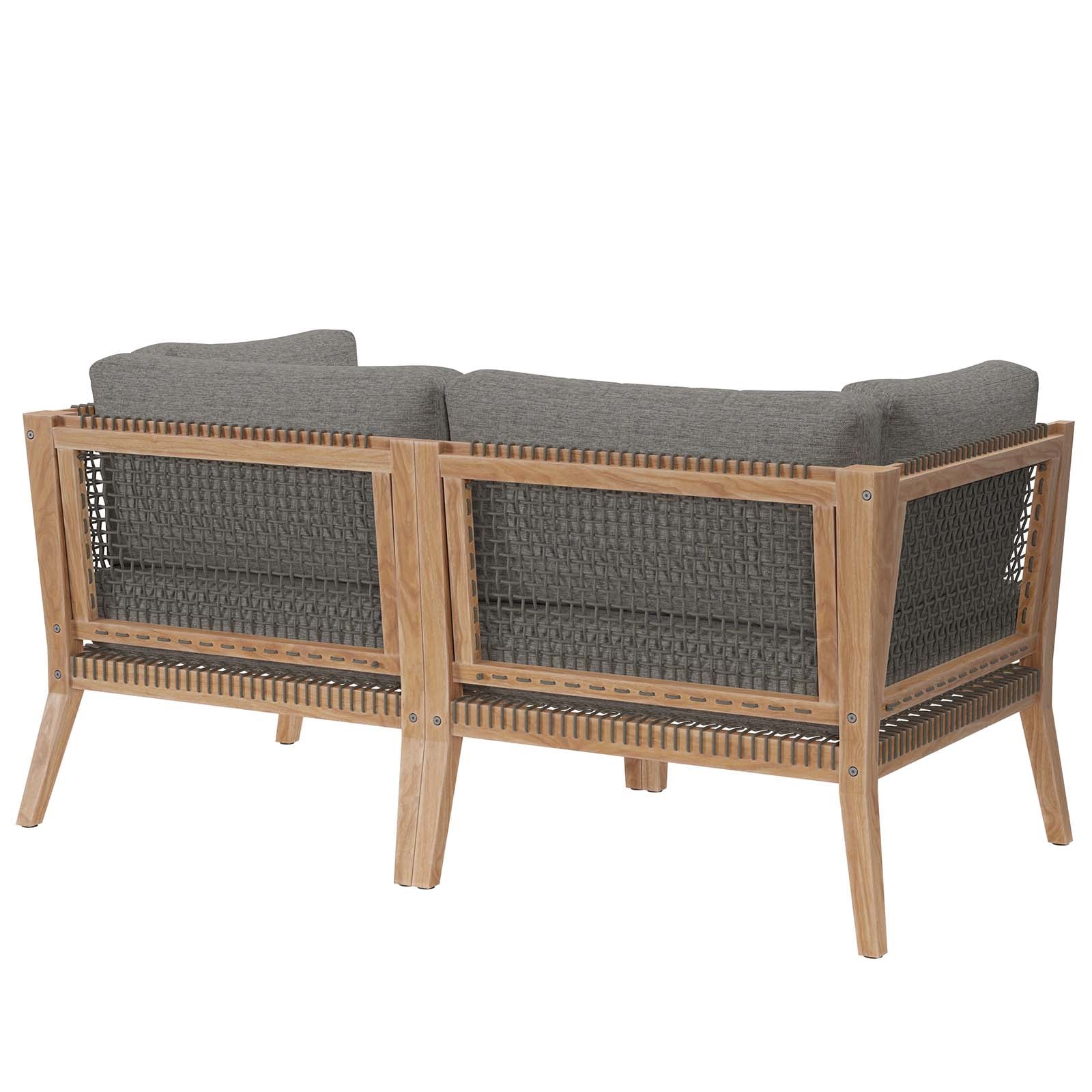 Clearwater Outdoor Patio Teak Wood Loveseat By Modway - EEI-6119 | Outdoor Sofas, Loveseats & Sectionals | Modishstore - 3