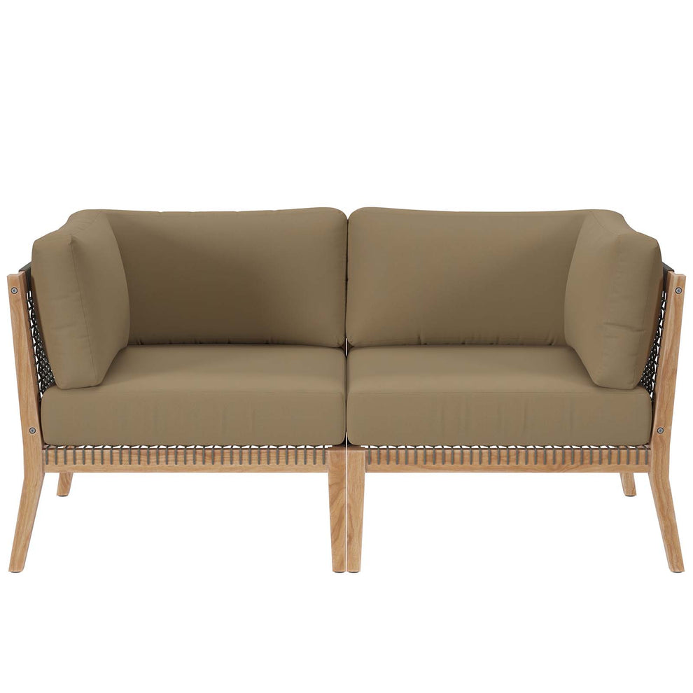 Clearwater Outdoor Patio Teak Wood Loveseat By Modway - EEI-6119 | Outdoor Sofas, Loveseats & Sectionals | Modishstore - 9