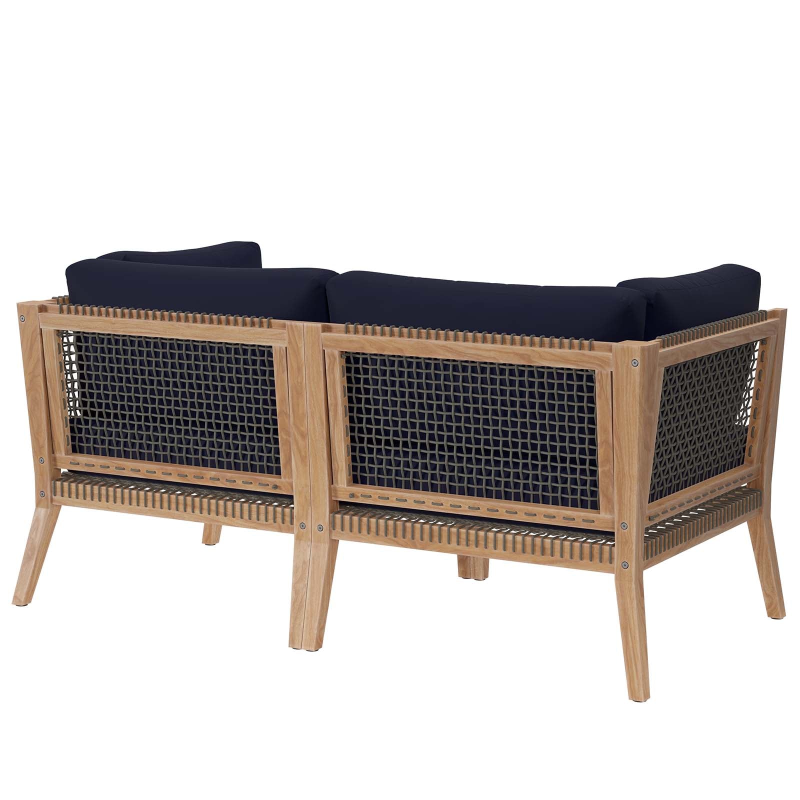 Clearwater Outdoor Patio Teak Wood Loveseat By Modway - EEI-6119 | Outdoor Sofas, Loveseats & Sectionals | Modishstore - 18