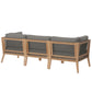 Clearwater Outdoor Patio Teak Wood Sofa By Modway - EEI-6120 | Outdoor Sofas, Loveseats & Sectionals | Modishstore - 4