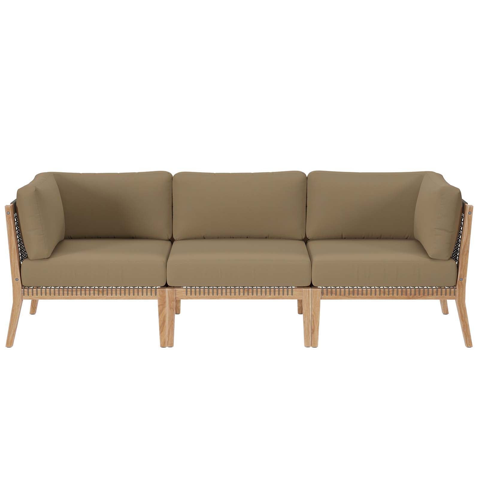Clearwater Outdoor Patio Teak Wood Sofa By Modway - EEI-6120 | Outdoor Sofas, Loveseats & Sectionals | Modishstore - 11