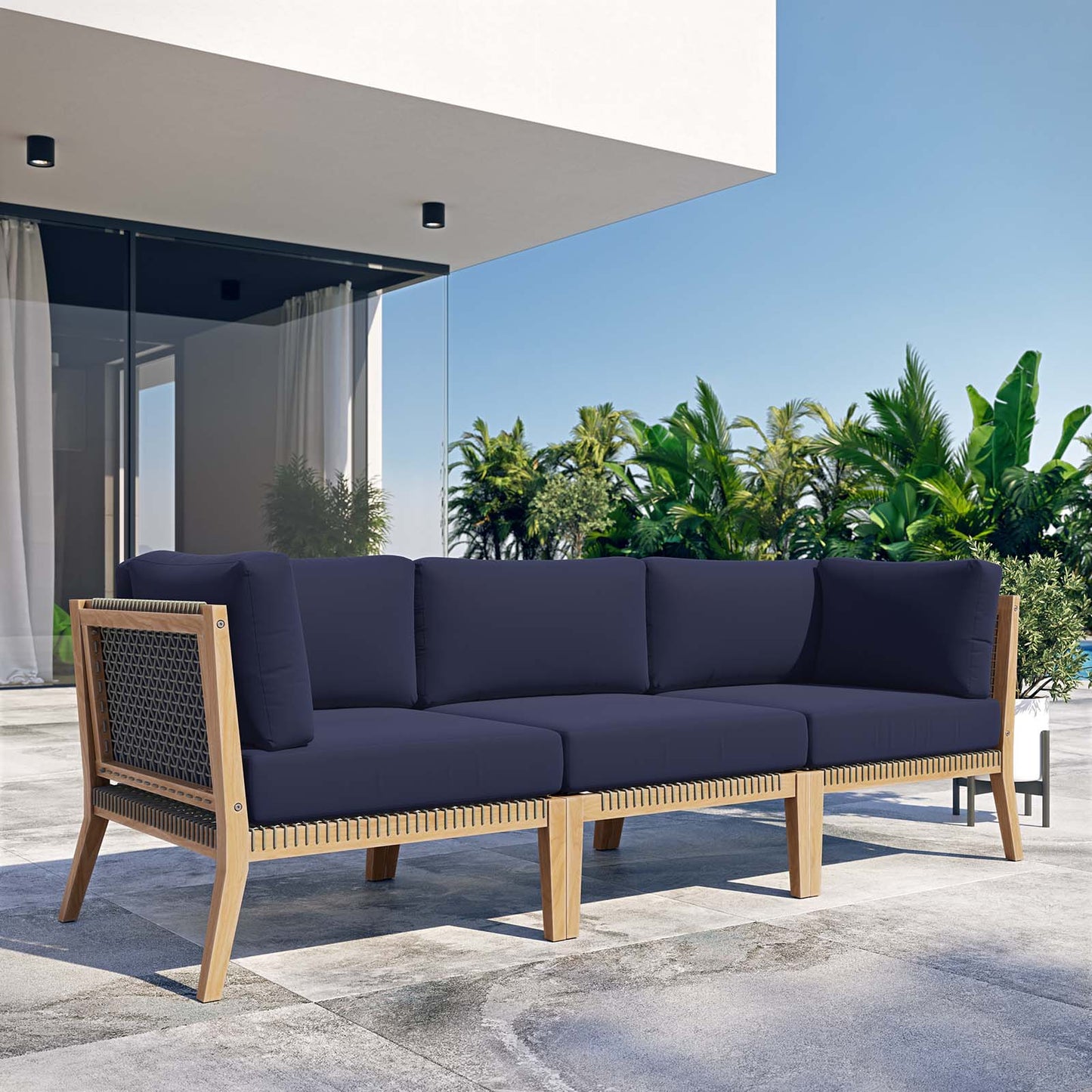 Clearwater Outdoor Patio Teak Wood Sofa By Modway - EEI-6120 | Outdoor Sofas, Loveseats & Sectionals | Modishstore - 23