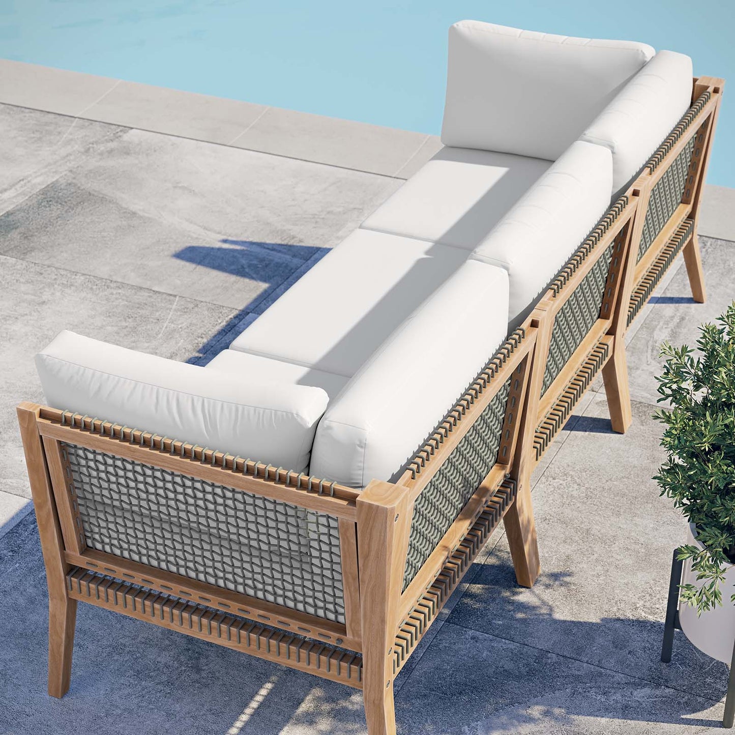 Clearwater Outdoor Patio Teak Wood Sofa By Modway - EEI-6120 | Outdoor Sofas, Loveseats & Sectionals | Modishstore - 32