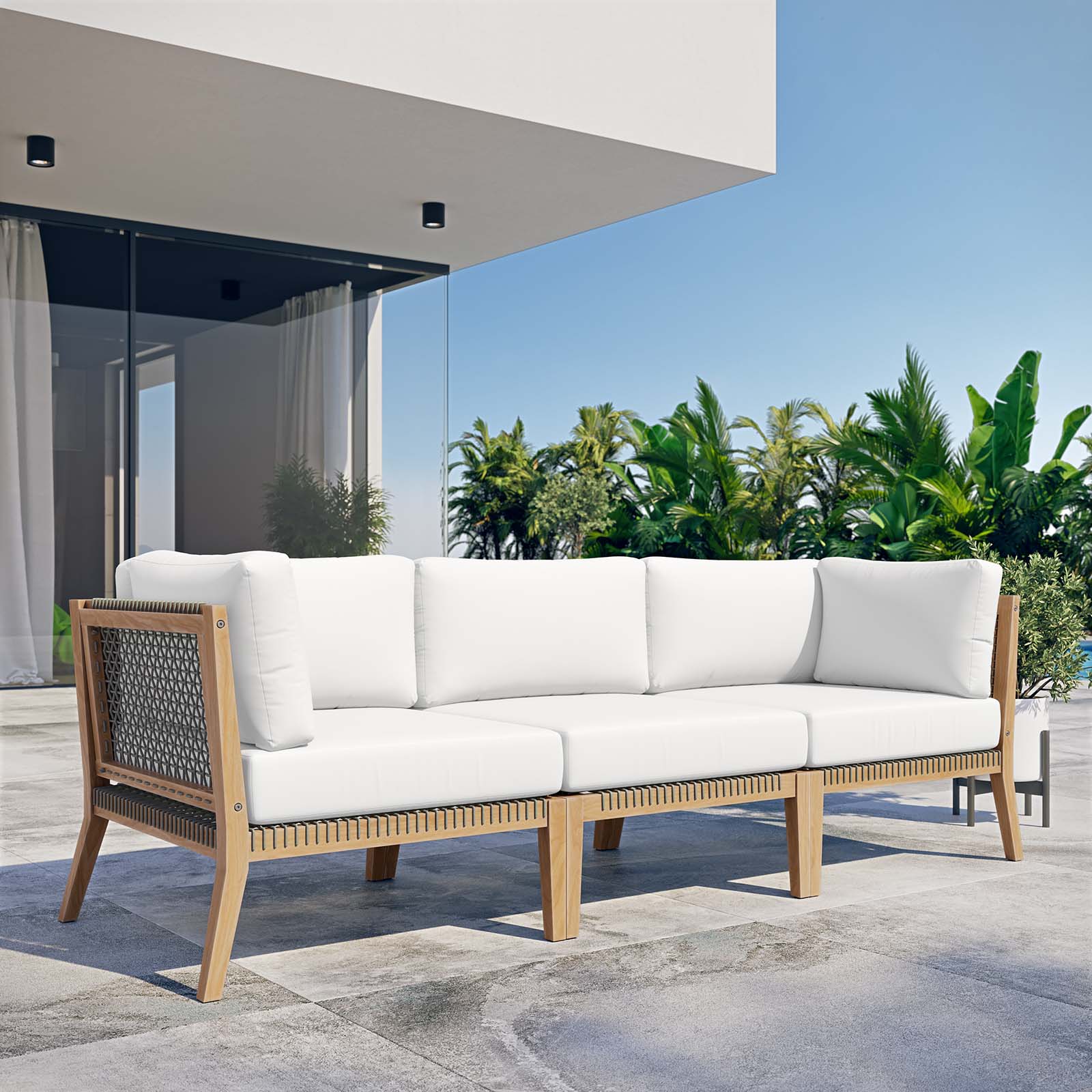 Clearwater Outdoor Patio Teak Wood Sofa By Modway - EEI-6120 | Outdoor Sofas, Loveseats & Sectionals | Modishstore - 33