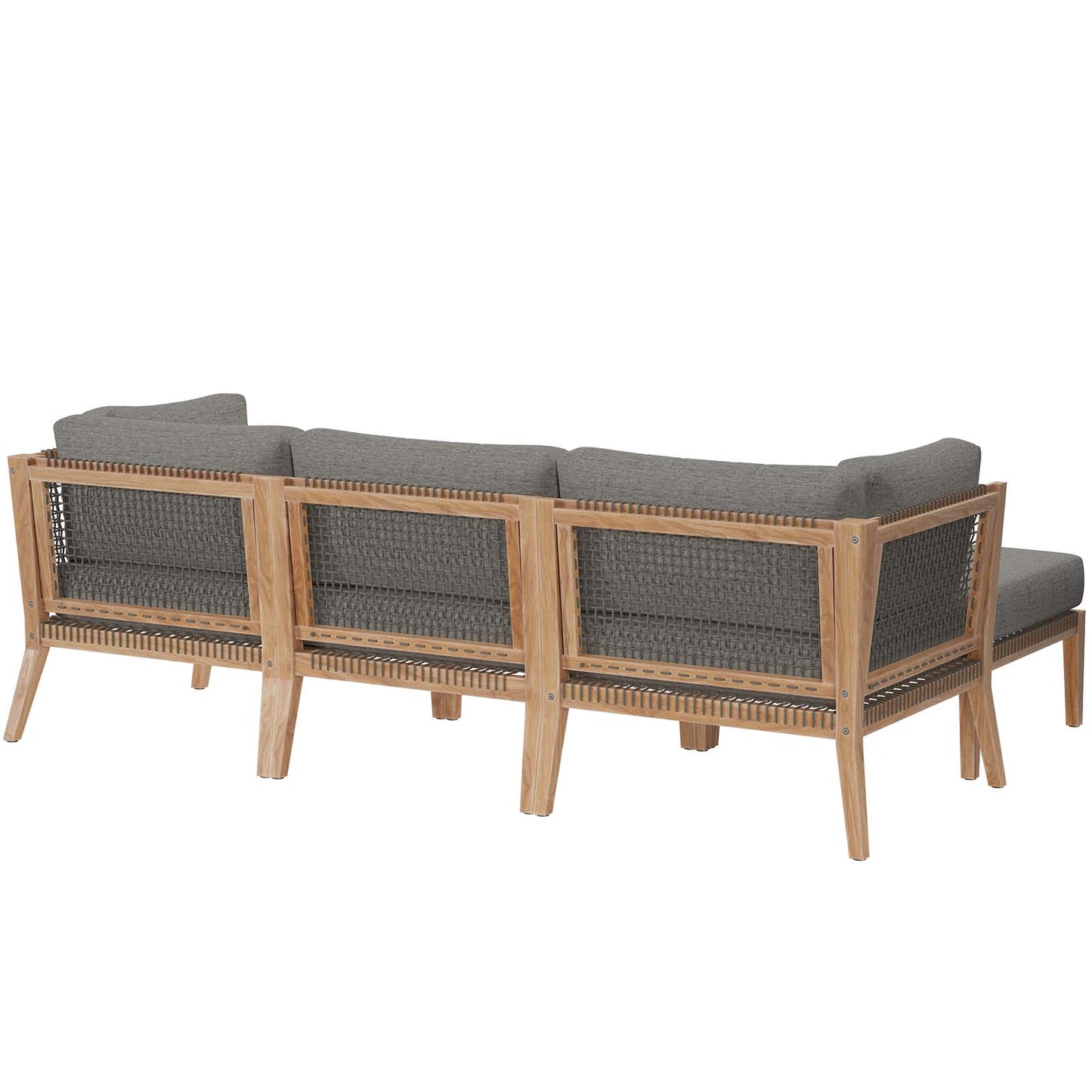 Clearwater Outdoor Patio Teak Wood 4-Piece Sectional Sofa By Modway - EEI-6121 | Outdoor Sofas, Loveseats & Sectionals | Modishstore - 7