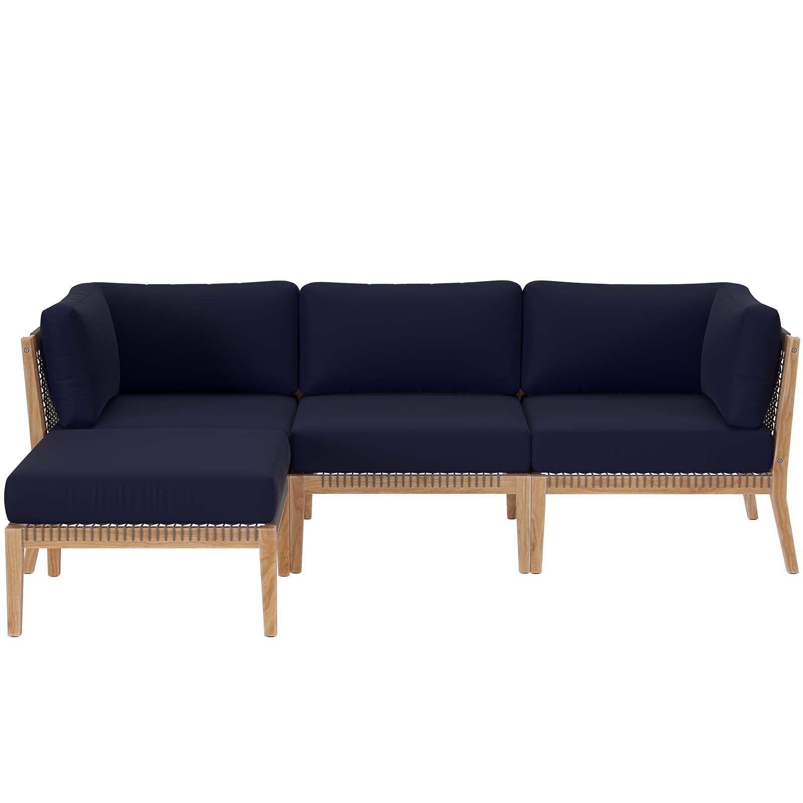 Clearwater Outdoor Patio Teak Wood 4-Piece Sectional Sofa By Modway - EEI-6121 | Outdoor Sofas, Loveseats & Sectionals | Modishstore - 27