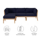 Clearwater Outdoor Patio Teak Wood 4-Piece Sectional Sofa By Modway - EEI-6121 | Outdoor Sofas, Loveseats & Sectionals | Modishstore - 30