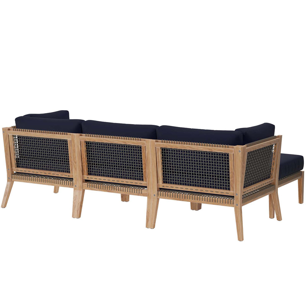 Clearwater Outdoor Patio Teak Wood 4-Piece Sectional Sofa By Modway - EEI-6121 | Outdoor Sofas, Loveseats & Sectionals | Modishstore - 33