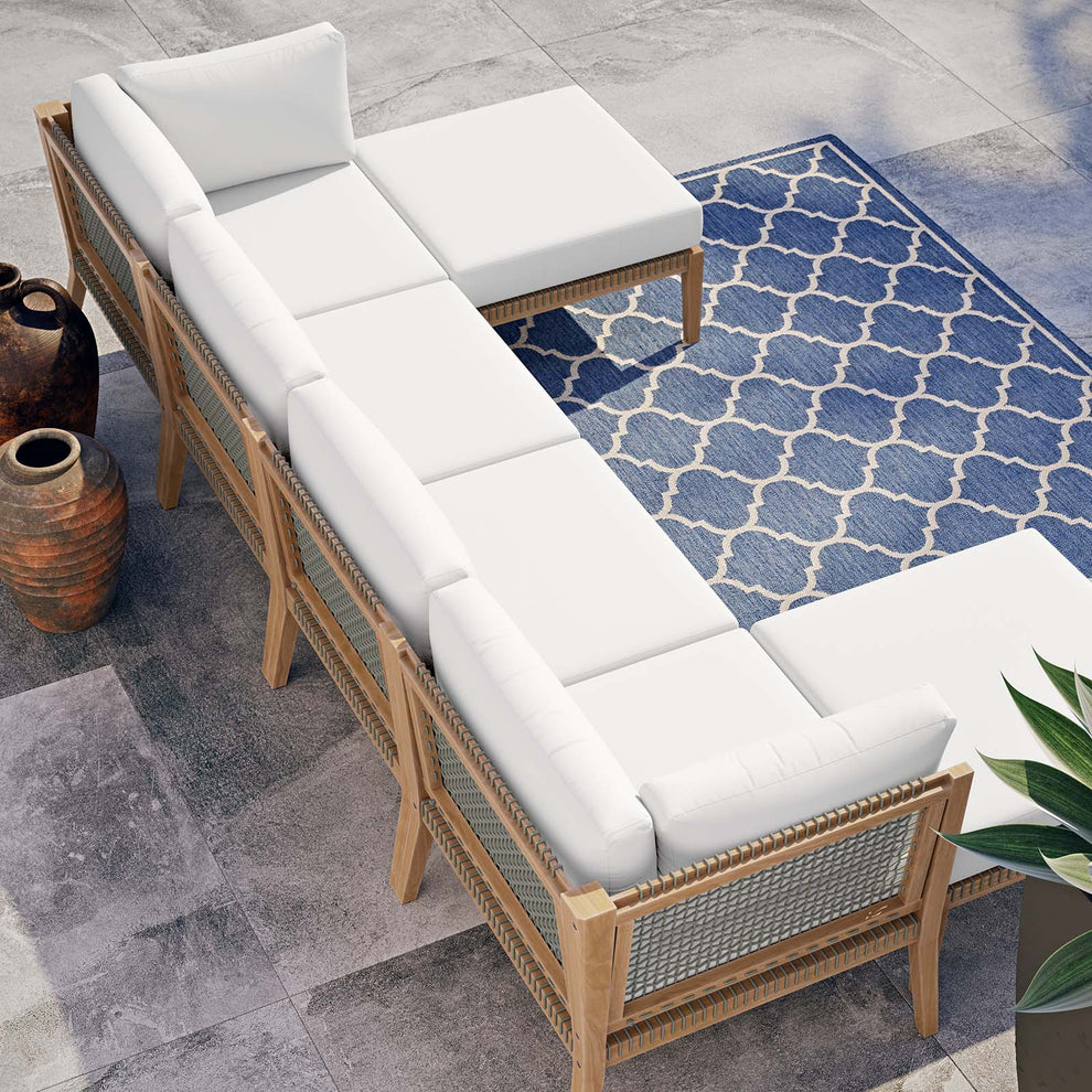 Clearwater Outdoor Patio Teak Wood 6-Piece Sectional Sofa By Modway - EEI-6122 | Outdoor Sofas, Loveseats & Sectionals | Modishstore - 44