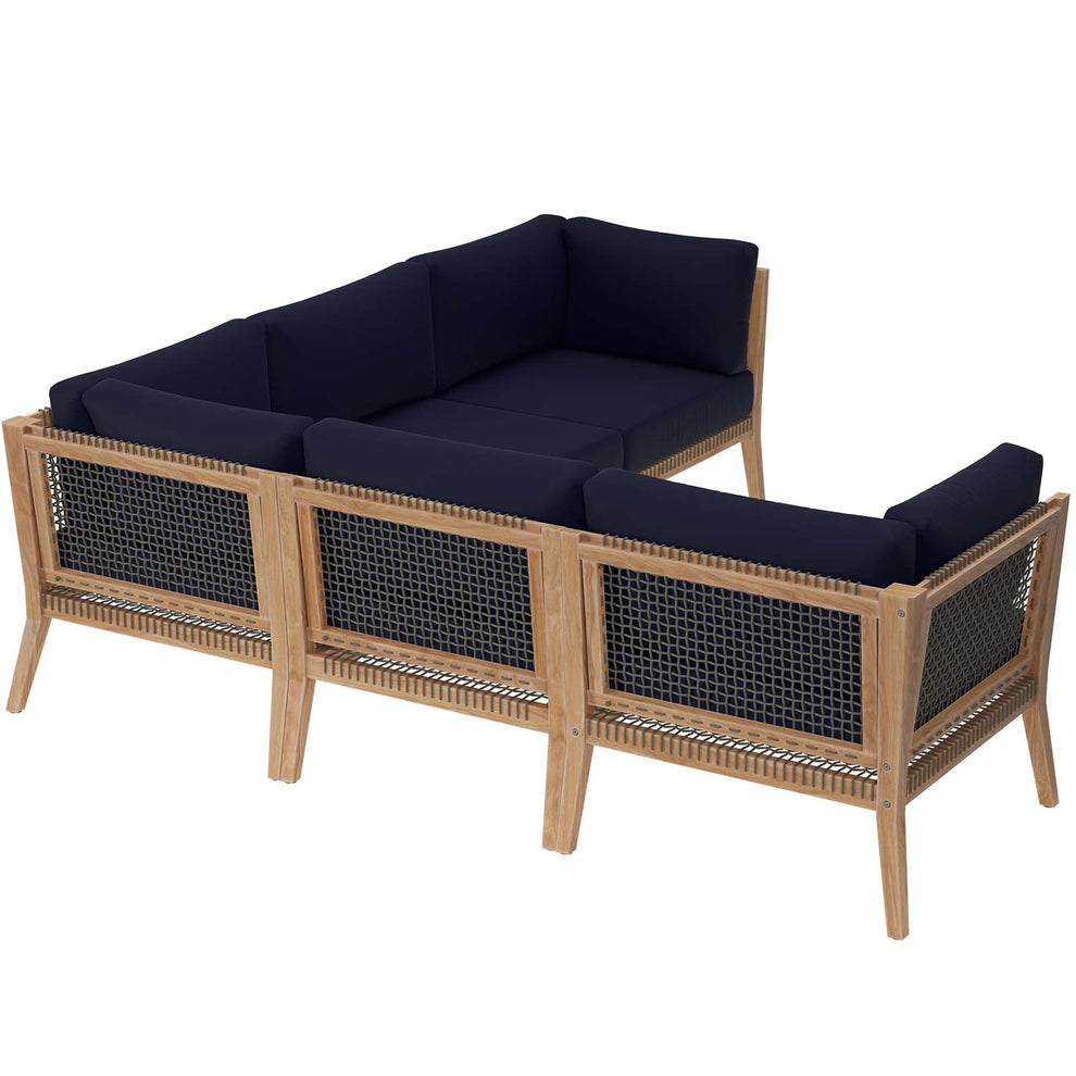Clearwater Outdoor Patio Teak Wood 5-Piece Sectional Sofa By Modway - EEI-6123 | Outdoor Sofas, Loveseats & Sectionals | Modishstore - 24