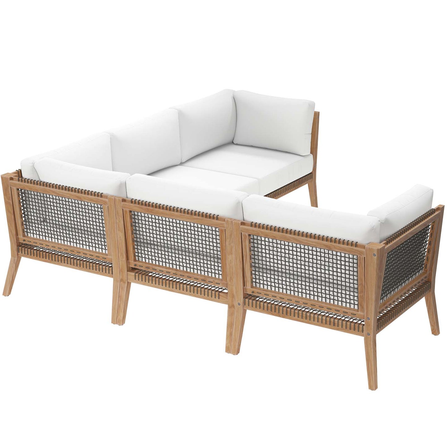 Clearwater Outdoor Patio Teak Wood 5-Piece Sectional Sofa By Modway - EEI-6123 | Outdoor Sofas, Loveseats & Sectionals | Modishstore - 34