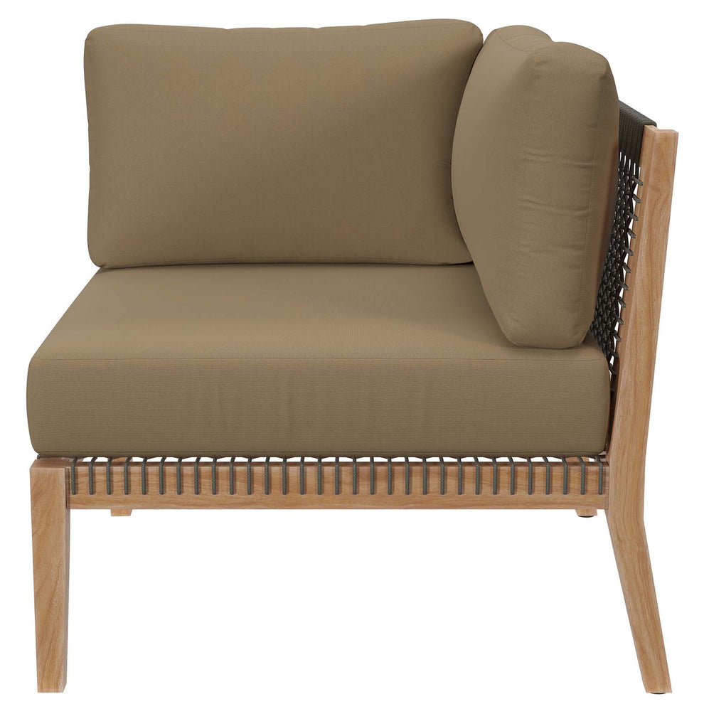 Clearwater Outdoor Patio Teak Wood 6-Piece Sectional Sofa By Modway - EEI-6124 | Outdoor Sofas, Loveseats & Sectionals | Modishstore - 25