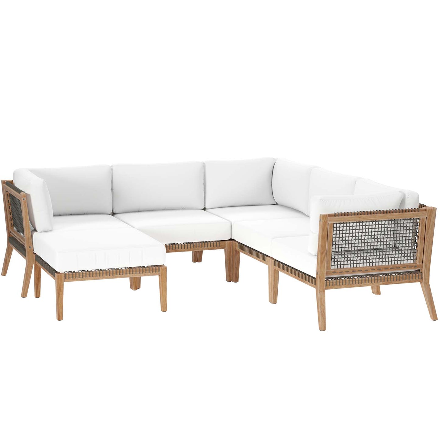 Clearwater Outdoor Patio Teak Wood 6-Piece Sectional Sofa By Modway - EEI-6124 | Outdoor Sofas, Loveseats & Sectionals | Modishstore - 40