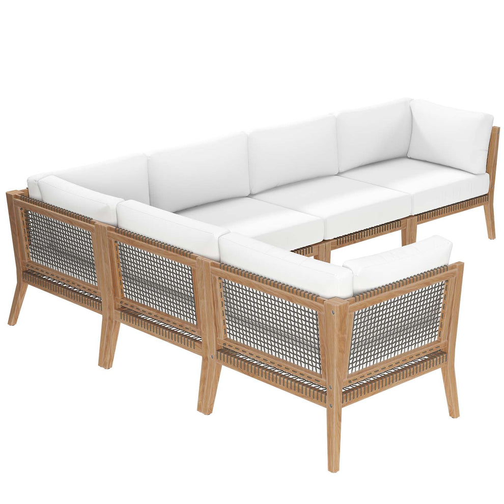 Clearwater Outdoor Patio Teak Wood 6-Piece Sectional Sofa By Modway - EEI-6125 | Outdoor Sofas, Loveseats & Sectionals | Modishstore - 34