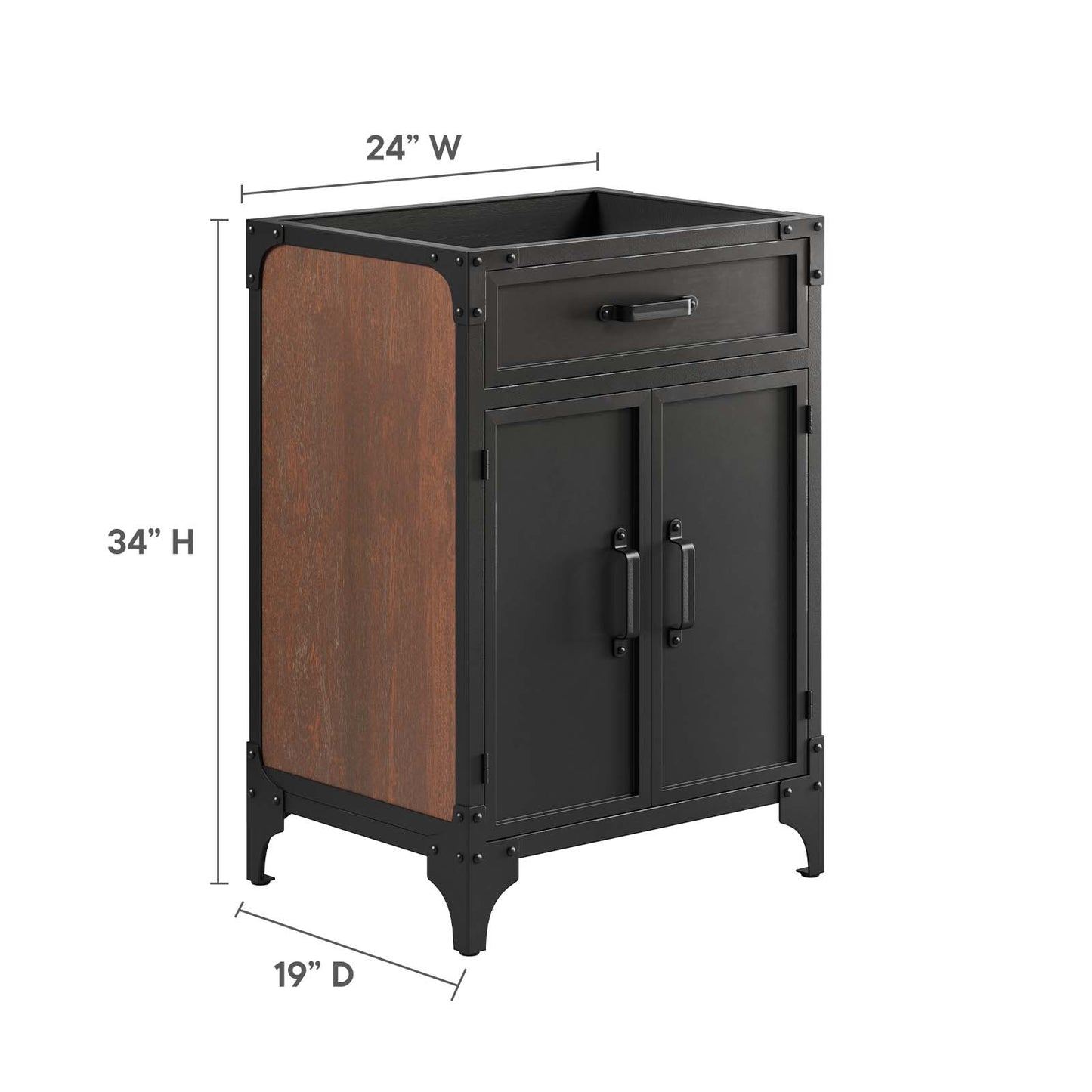 Steamforge 24" Bathroom Vanity Cabinet (Sink Basin Not Included) By Modway - EEI-6127 | Bathroom Accessories | Modway - 7