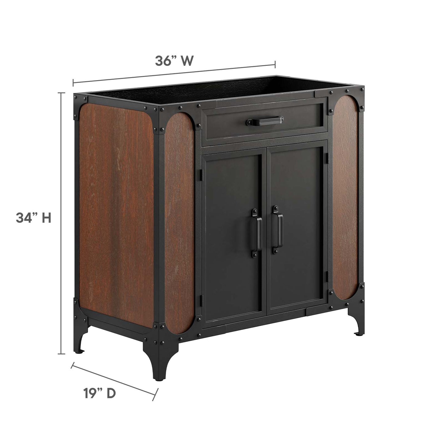 Steamforge 36" Bathroom Vanity Cabinet (Sink Basin Not Included) By Modway - EEI-6129 | Bathroom Accessories | Modway - 7