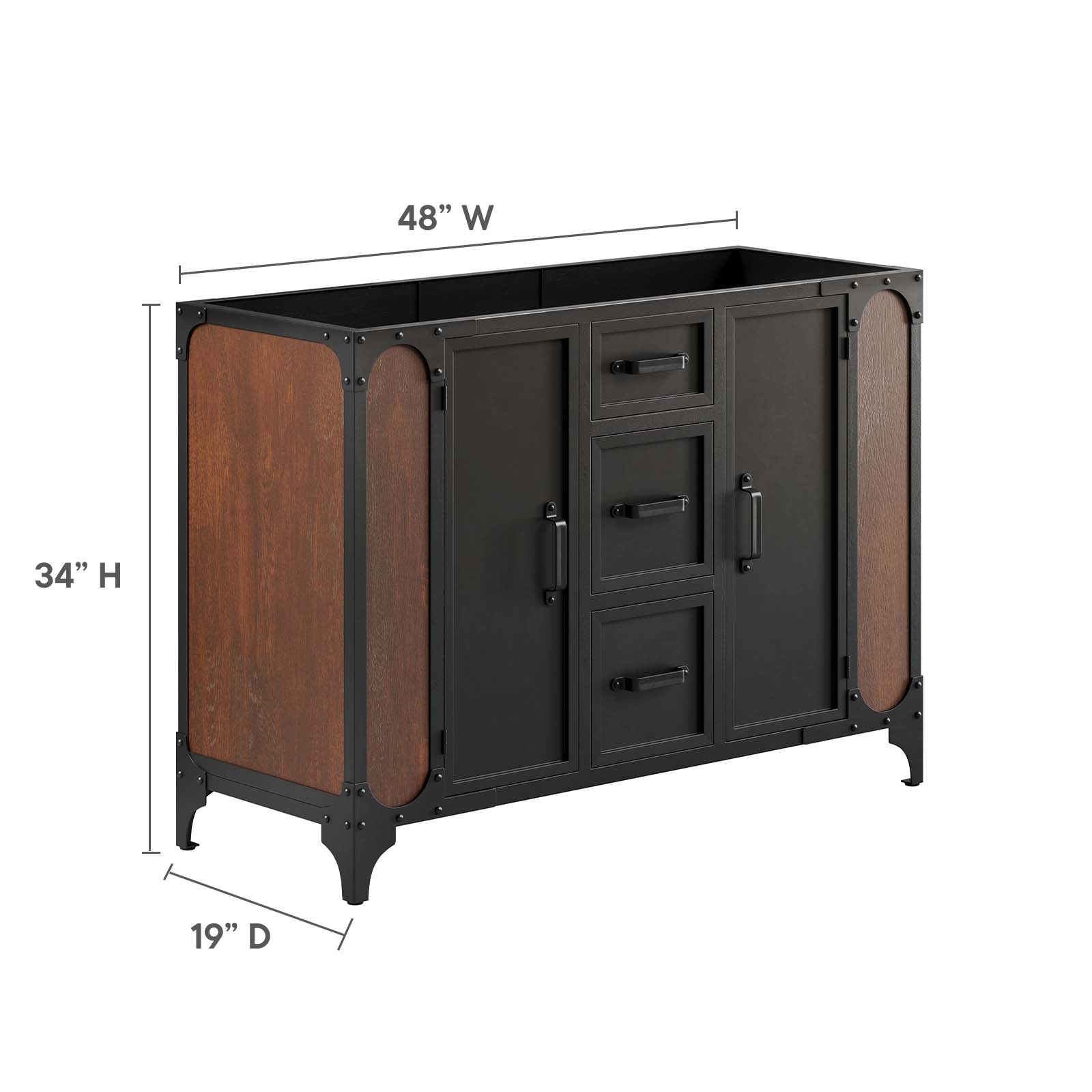 Steamforge 48" Bathroom Vanity Cabinet (Sink Basin Not Included) By Modway - EEI-6130 | Bathroom Accessories | Modway - 7