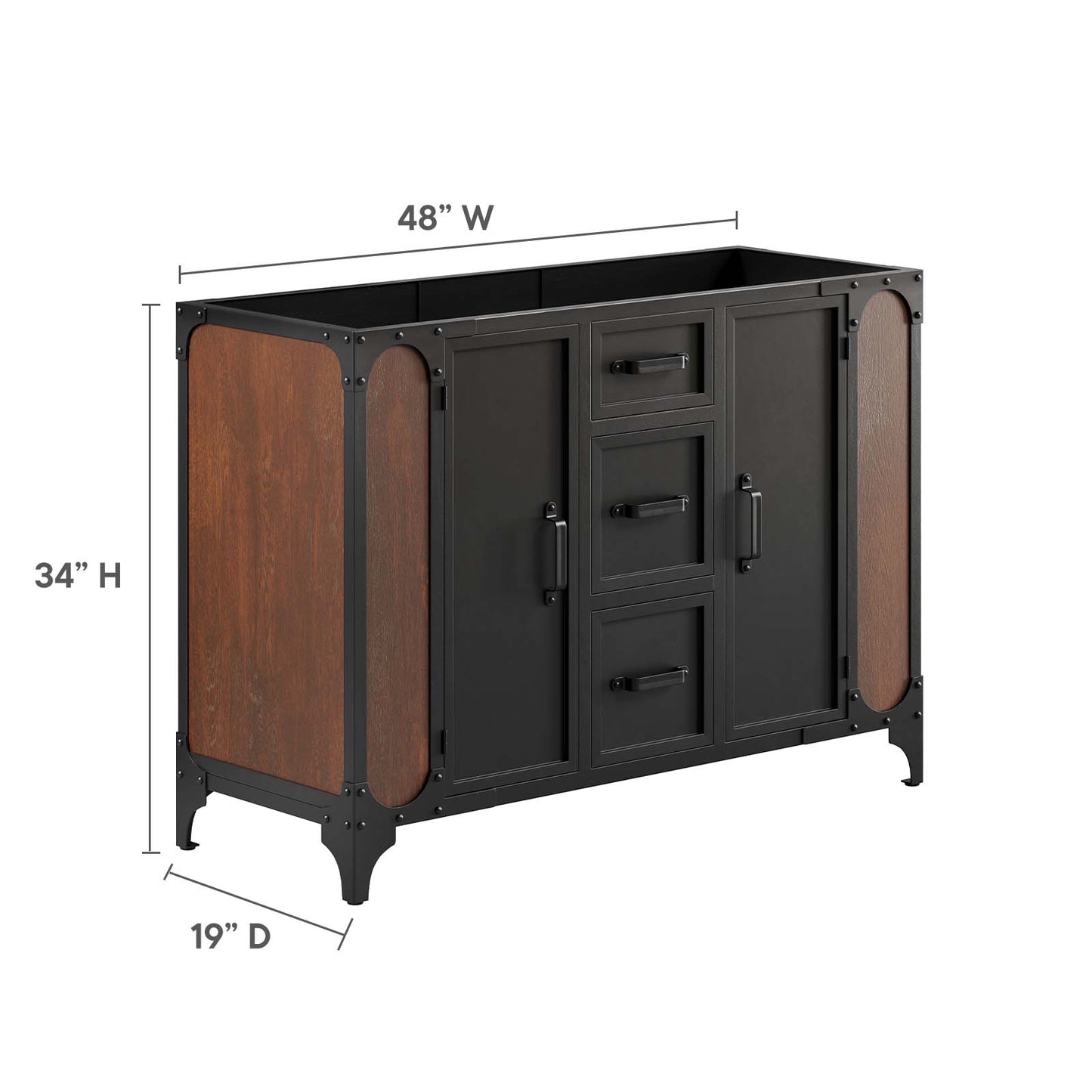 Steamforge 48" Bathroom Vanity Cabinet (Sink Basin Not Included) By Modway - EEI-6130 | Bathroom Accessories | Modishstore - 7