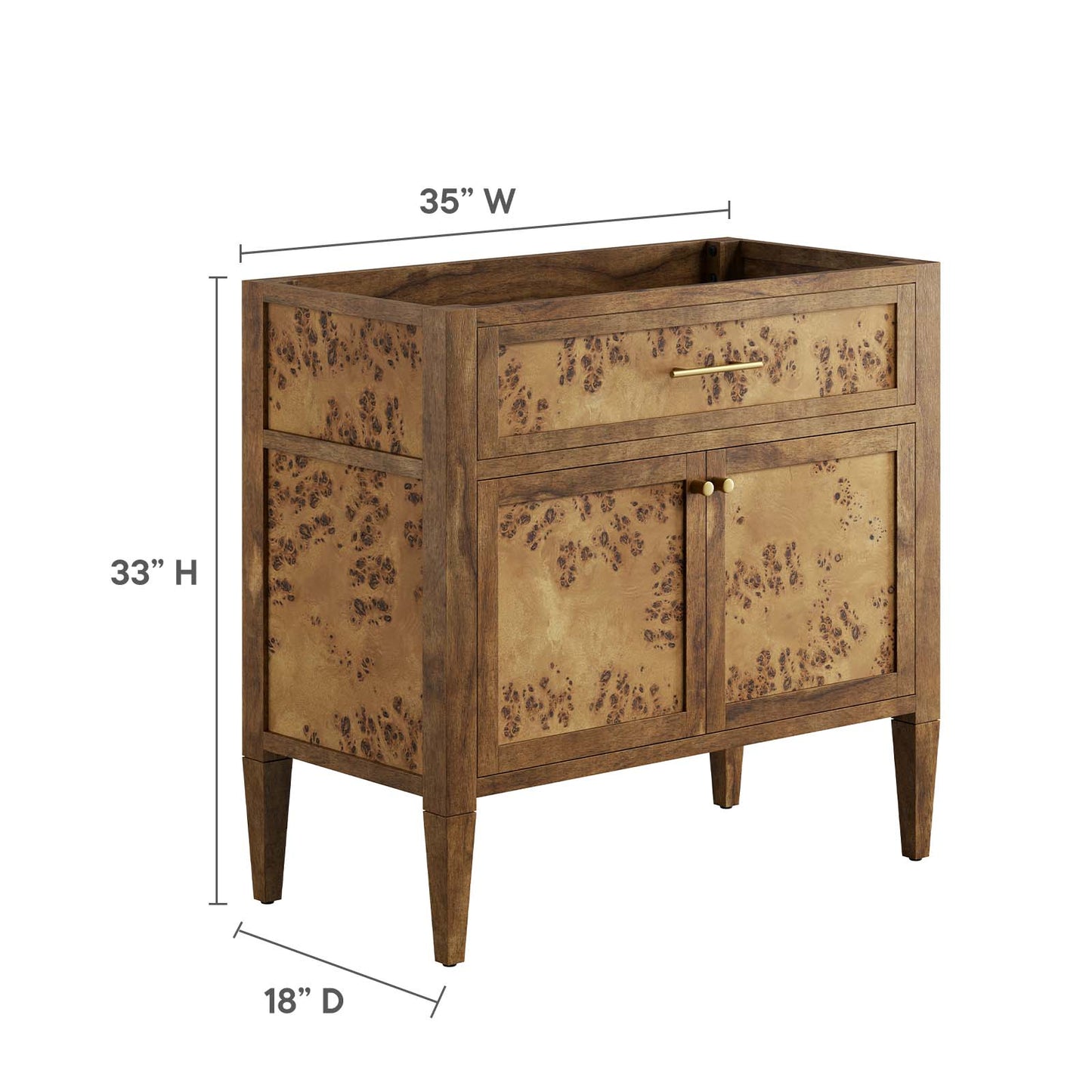 Elysian 36" Wood Bathroom Vanity Cabinet (Sink Basin Not Included) By Modway - EEI-6139 | Bathroom Accessories | Modway - 8