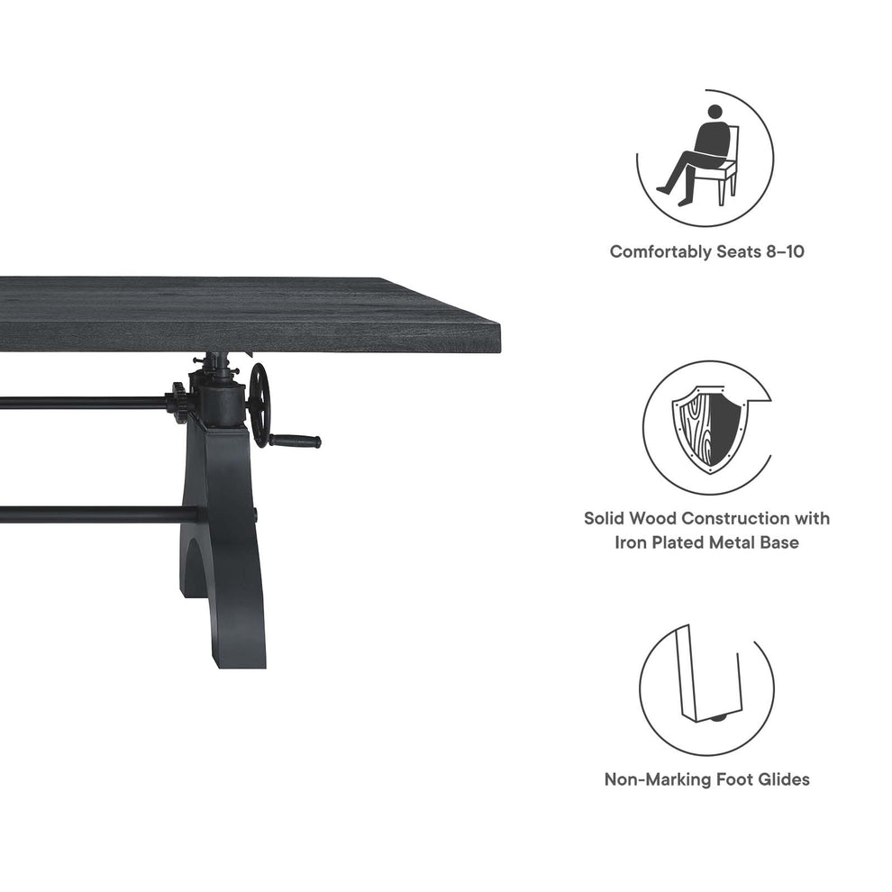Genuine 96" Crank Adjustable Height Dining and Conference Table By Modway - EEI-6149 | Dining Tables | Modishstore - 3