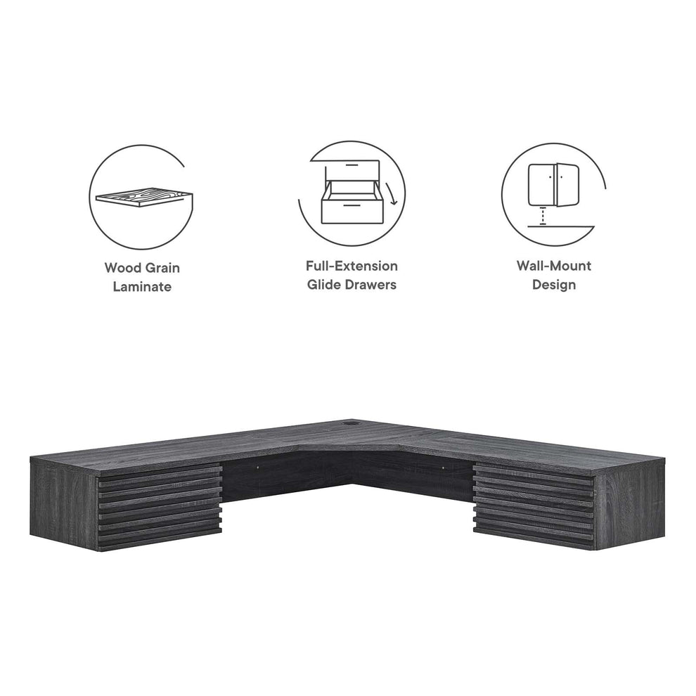 Render Wall Mount Corner Office Desk By Modway - EEI-6181 | Desks | Modishstore - 6