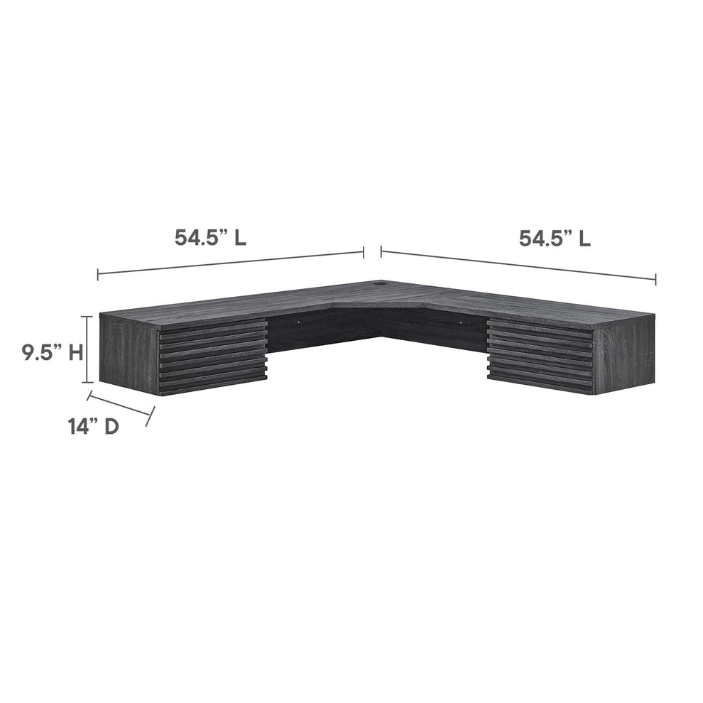 Render Wall Mount Corner Office Desk By Modway - EEI-6181 | Desks | Modishstore - 7