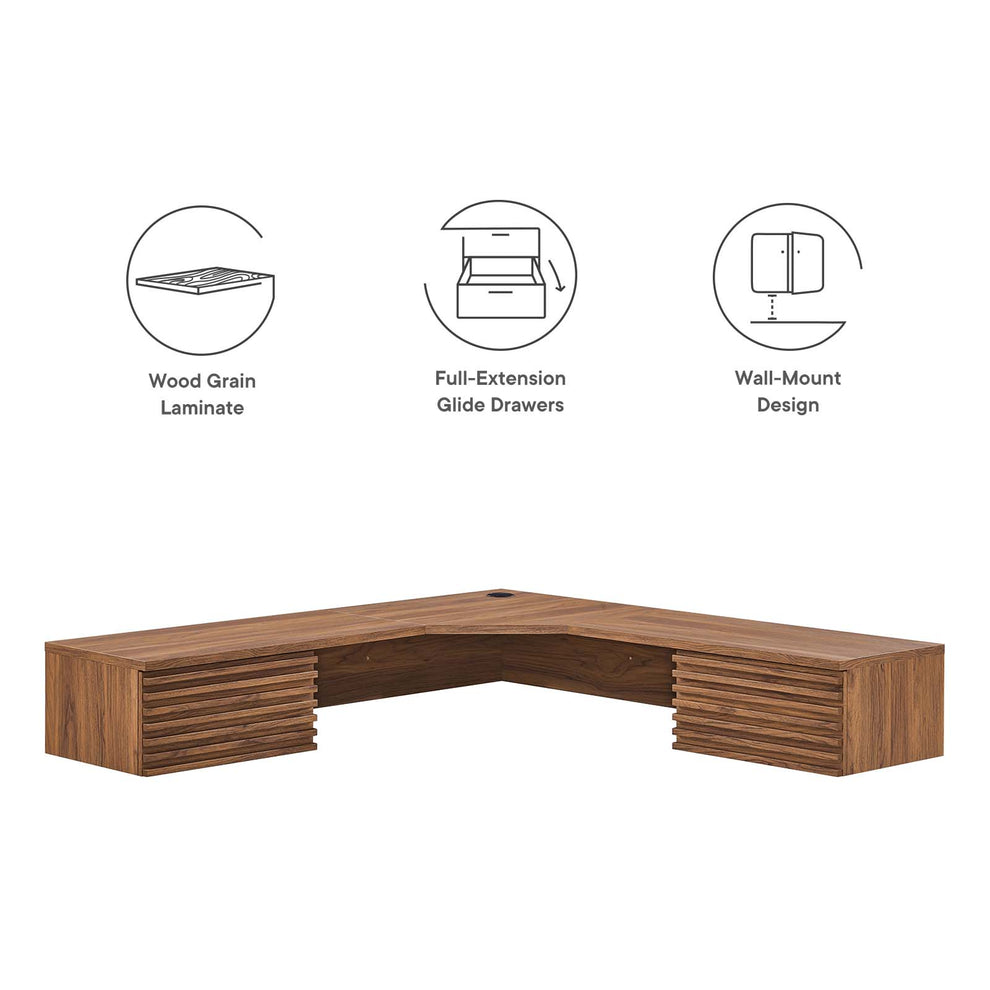 Render Wall Mount Corner Office Desk By Modway - EEI-6181 | Desks | Modishstore - 22