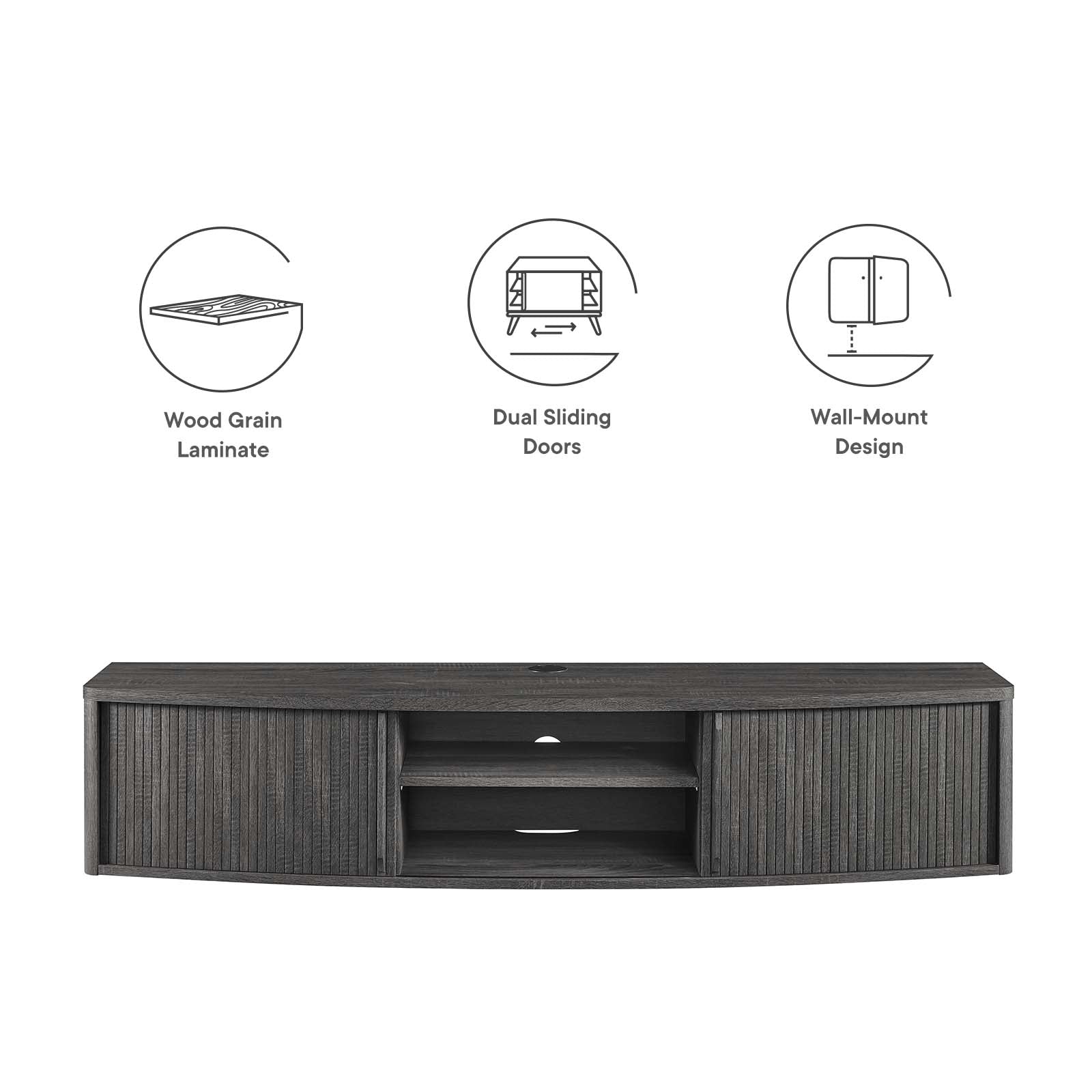 Resonance 60" Wall-Mount TV Stand By Modway - EEI-6182 | TV Stands | Modishstore - 10
