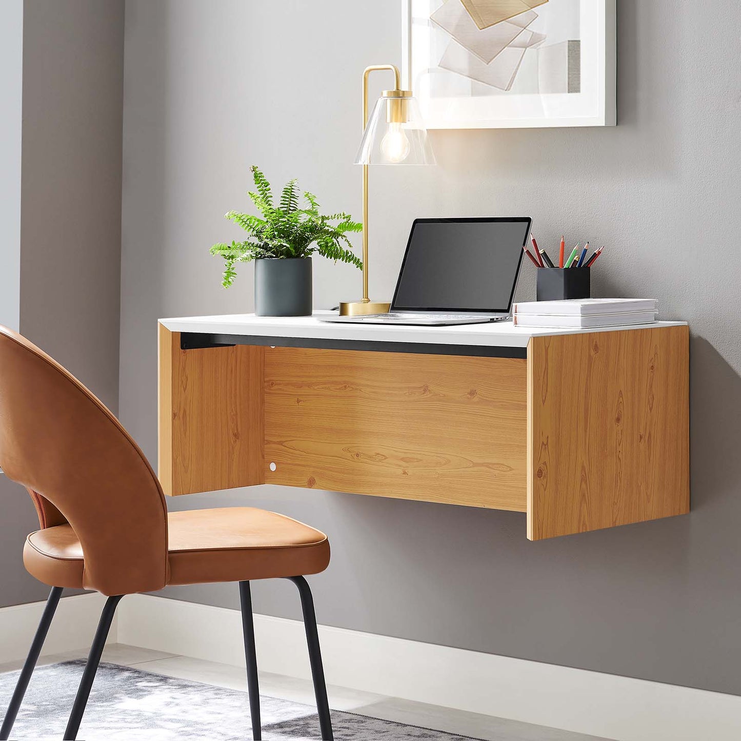Kinetic 38" Wall-Mount Office Desk By Modway - EEI-6206 | Desks | Modishstore - 16