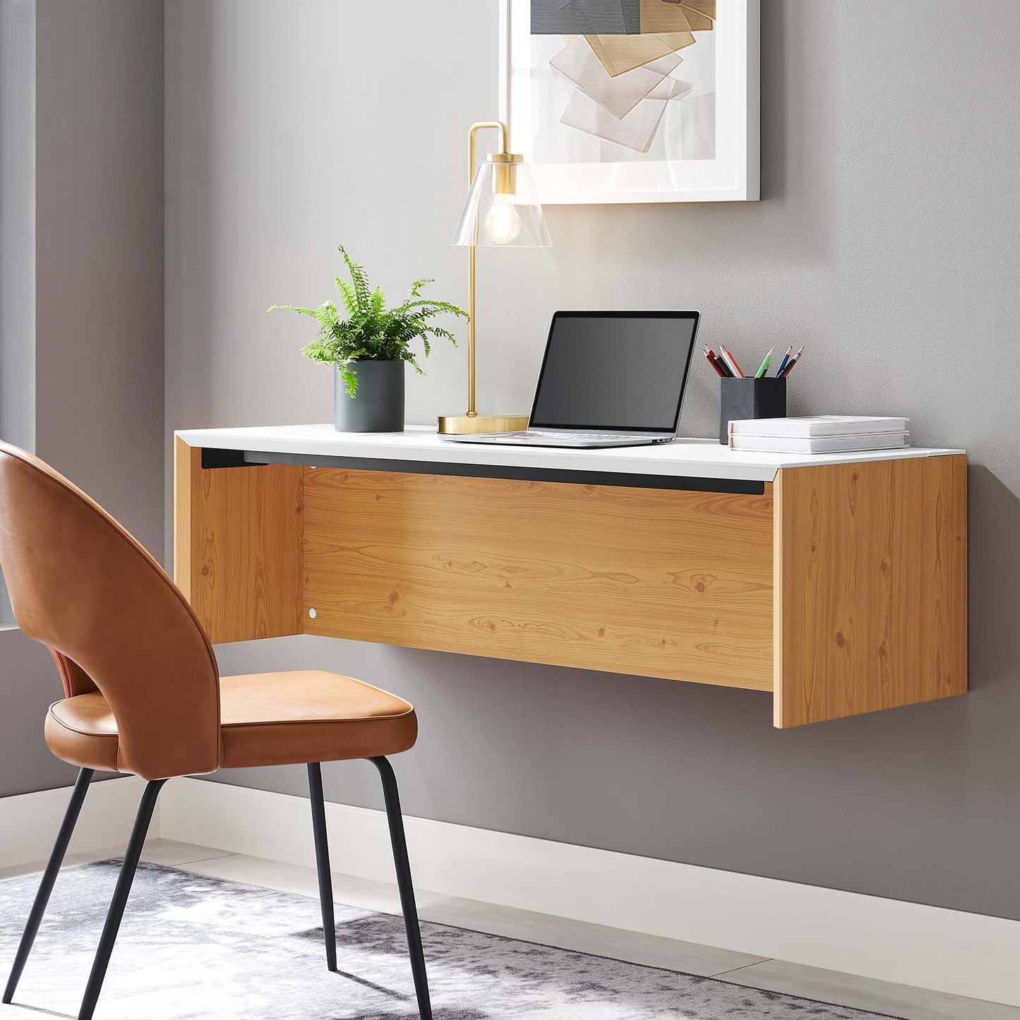 Kinetic 49" Wall-Mount Office Desk By Modway - EEI-6207 | Desks | Modishstore - 16