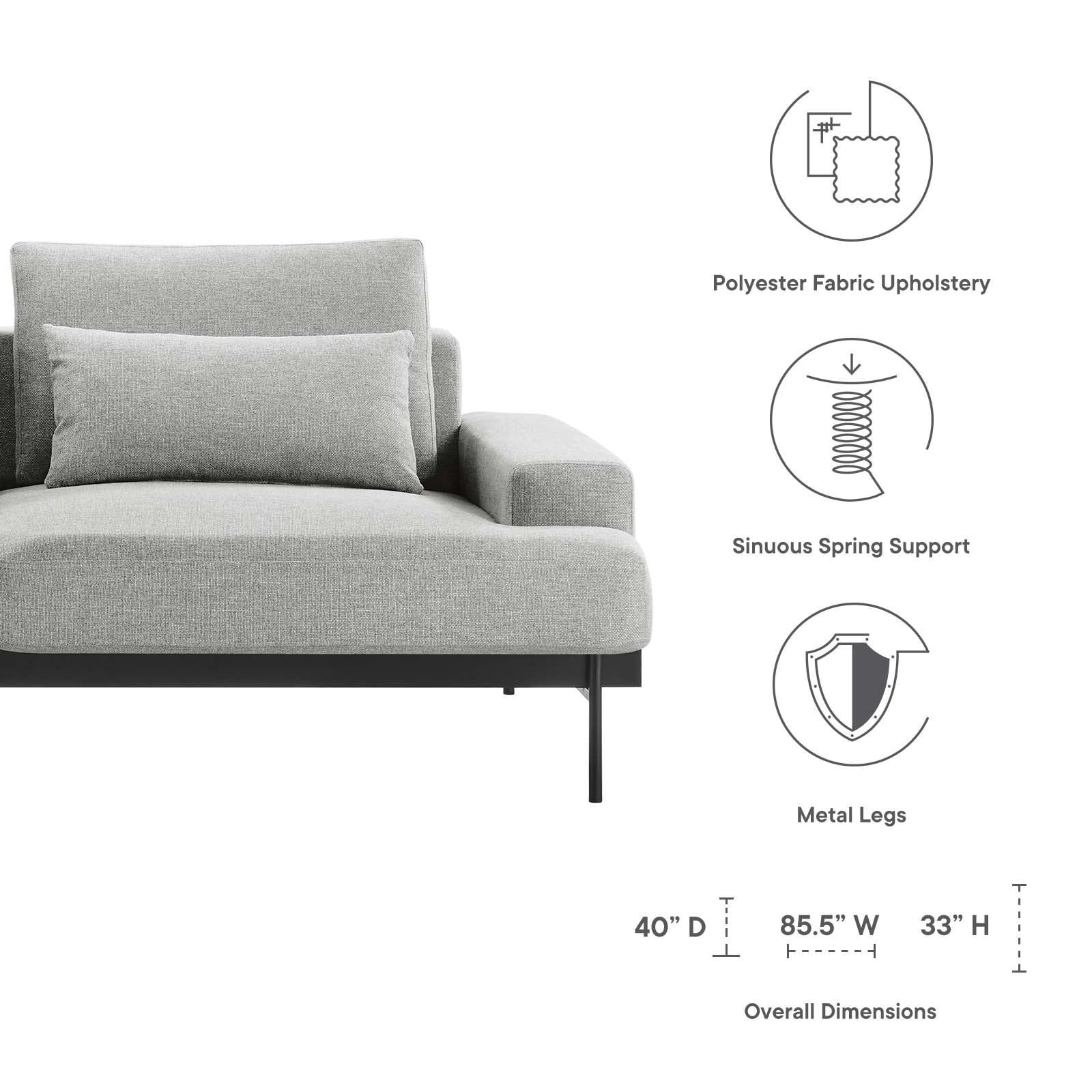 Proximity Upholstered Fabric Sofa By Modway - EEI-6214 | Sofas | Modishstore - 23