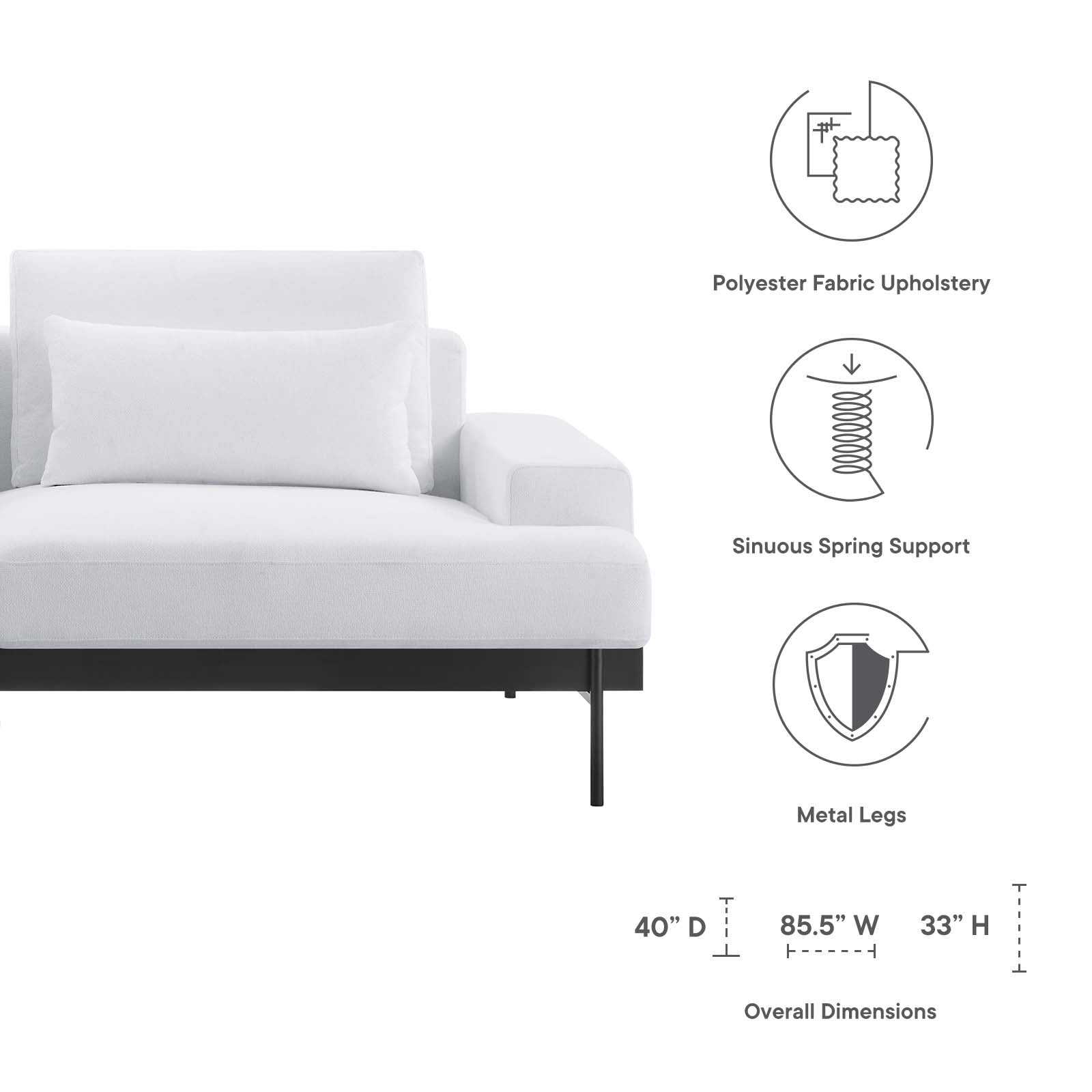 Proximity Upholstered Fabric Sofa By Modway - EEI-6214 | Sofas | Modishstore - 31