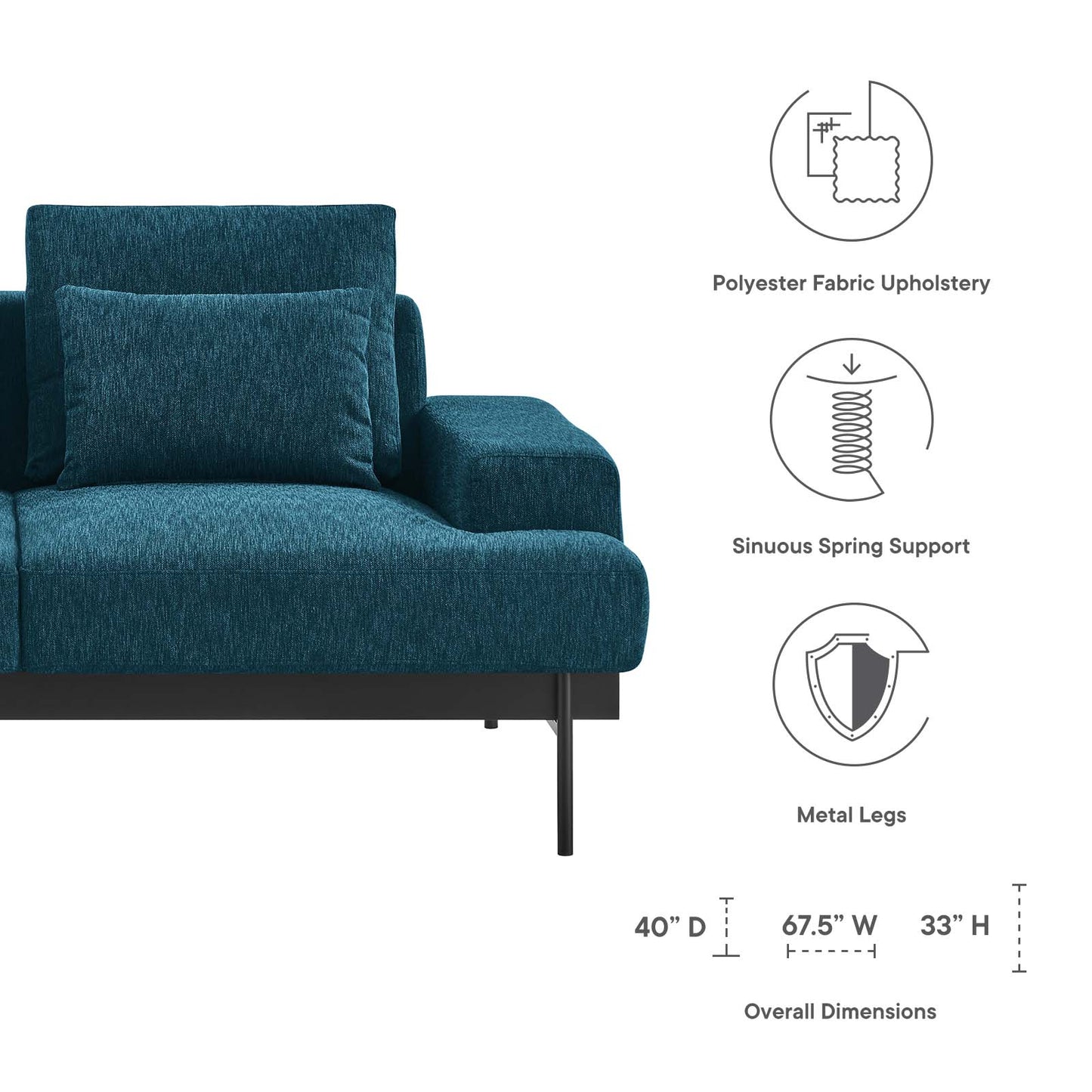 Proximity Upholstered Fabric Loveseat By Modway - EEI-6215 | Loveseats | Modishstore - 6