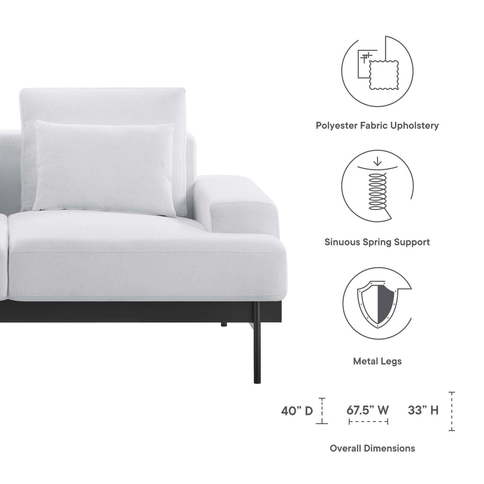 Proximity Upholstered Fabric Loveseat By Modway - EEI-6215 | Loveseats | Modishstore - 30