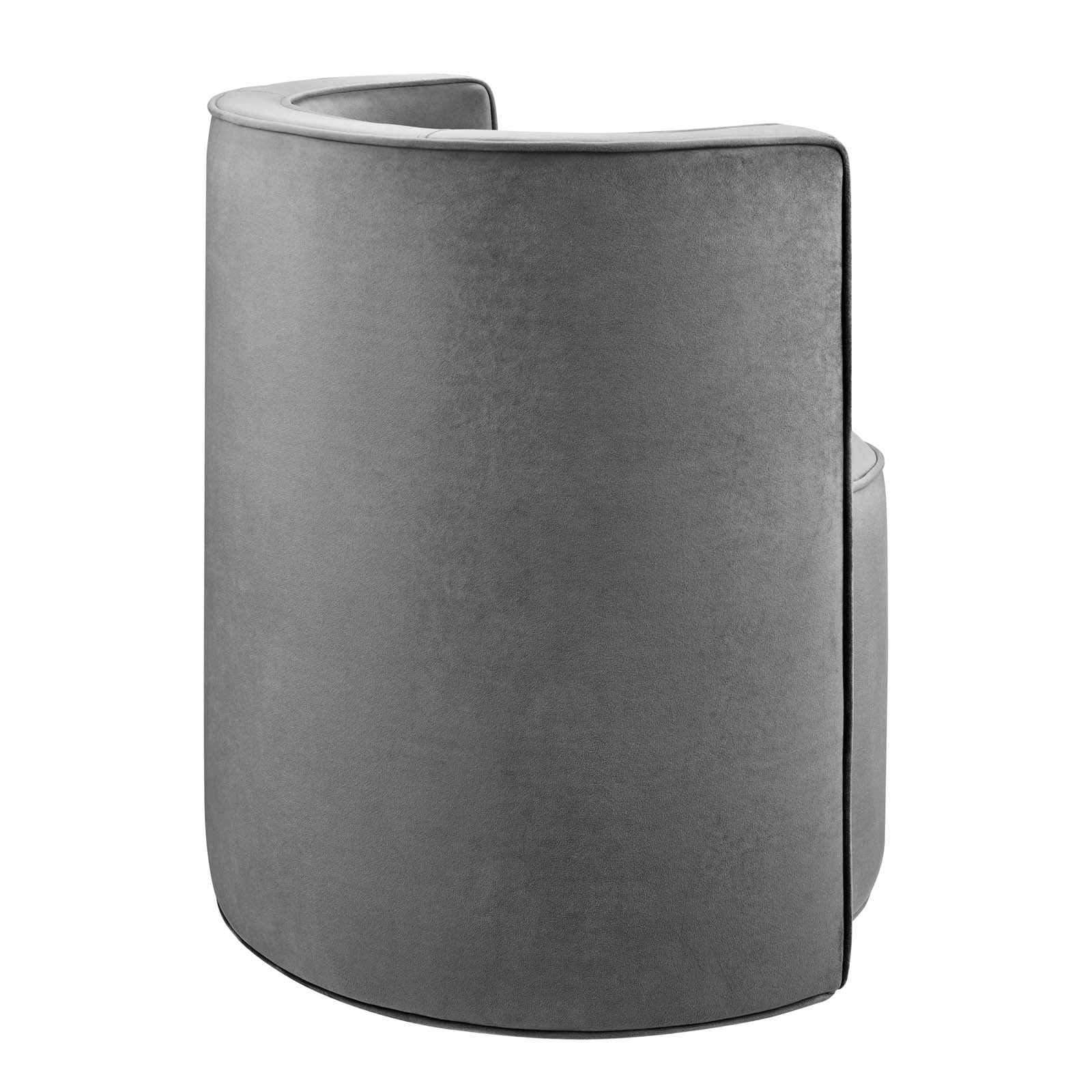 Della Performance Velvet Fabric Swivel Chair By Modway - EEI-6222 | Armchairs | Modishstore - 4