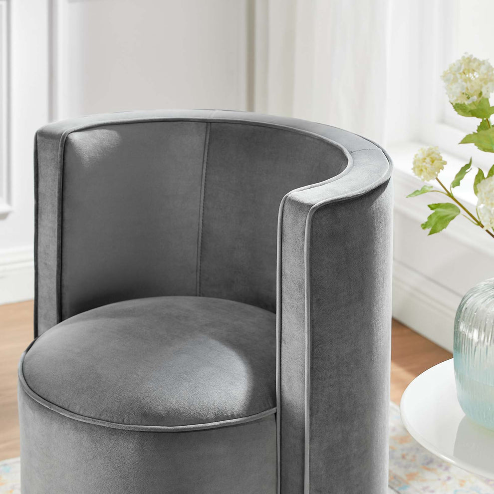 Della Performance Velvet Fabric Swivel Chair By Modway - EEI-6222 | Armchairs | Modishstore - 1