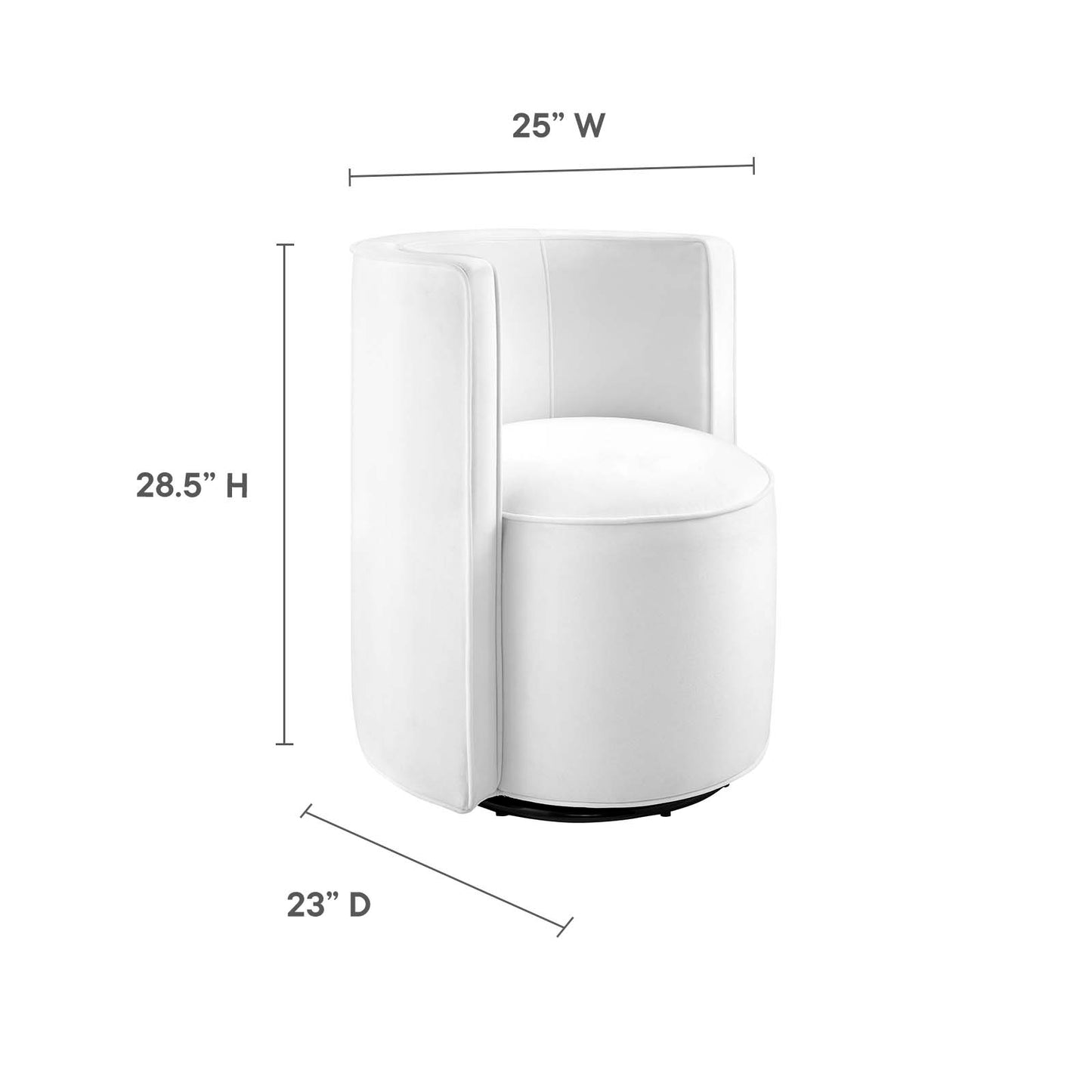 Della Performance Velvet Fabric Swivel Chair By Modway - EEI-6222 | Armchairs | Modishstore - 22