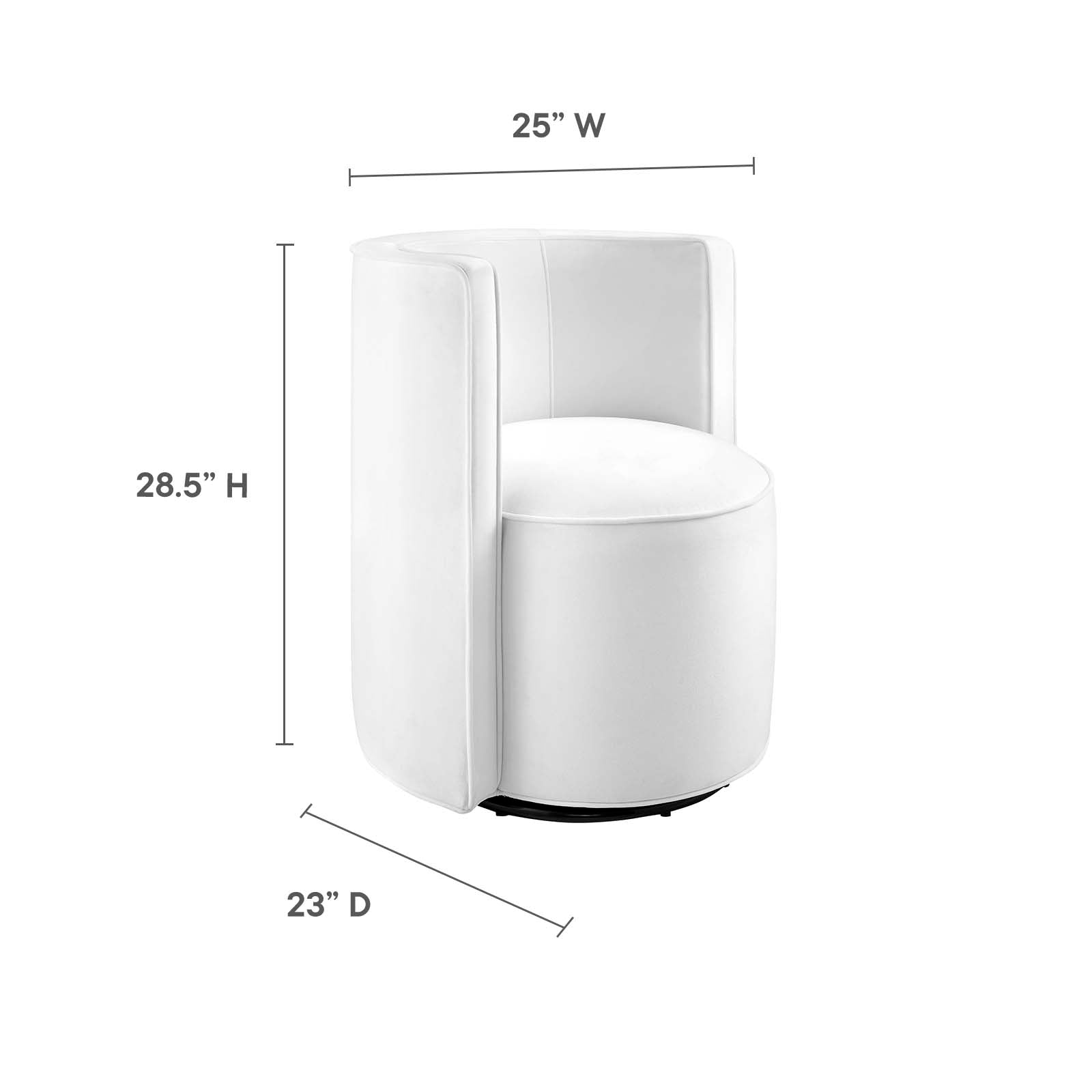 Della Performance Velvet Fabric Swivel Chair By Modway - EEI-6222 | Armchairs | Modishstore - 22