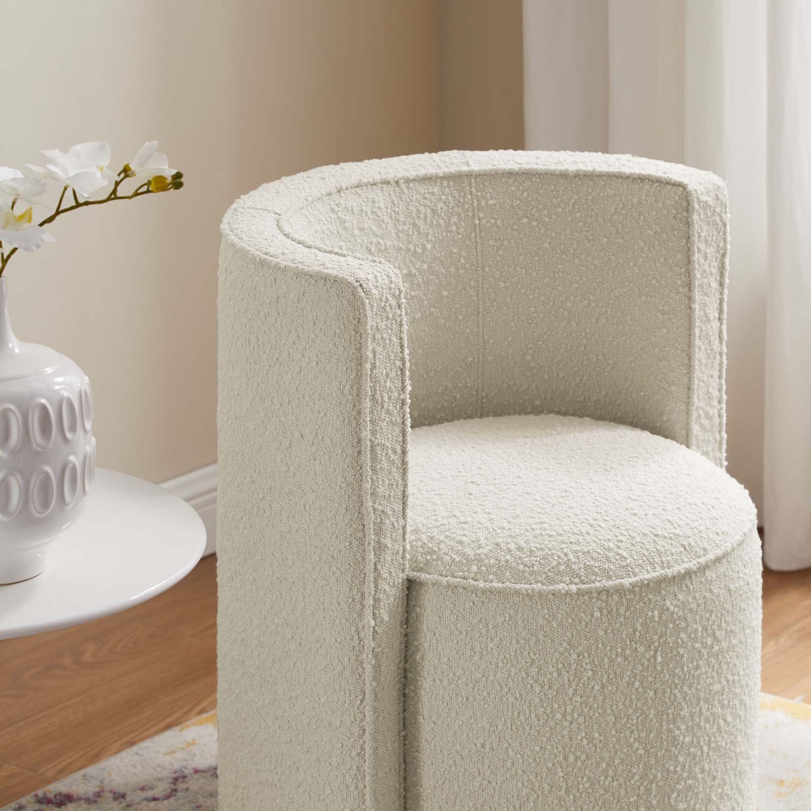 Della Boucle Fabric Swivel Chair By Modway - EEI-6223 | Armchairs | Modishstore - 1