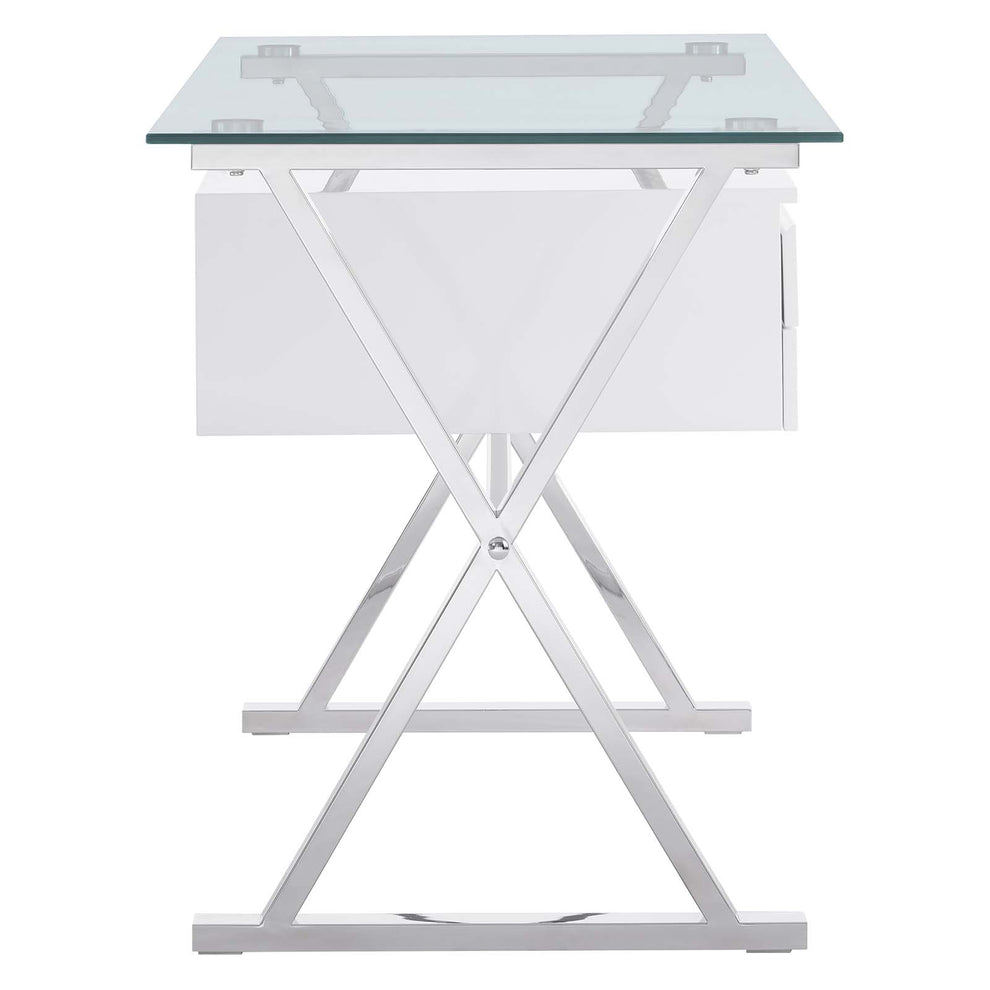 Sector 56" Glass Top Glass Office Desk By Modway - EEI-6225 | Desks | Modishstore - 3