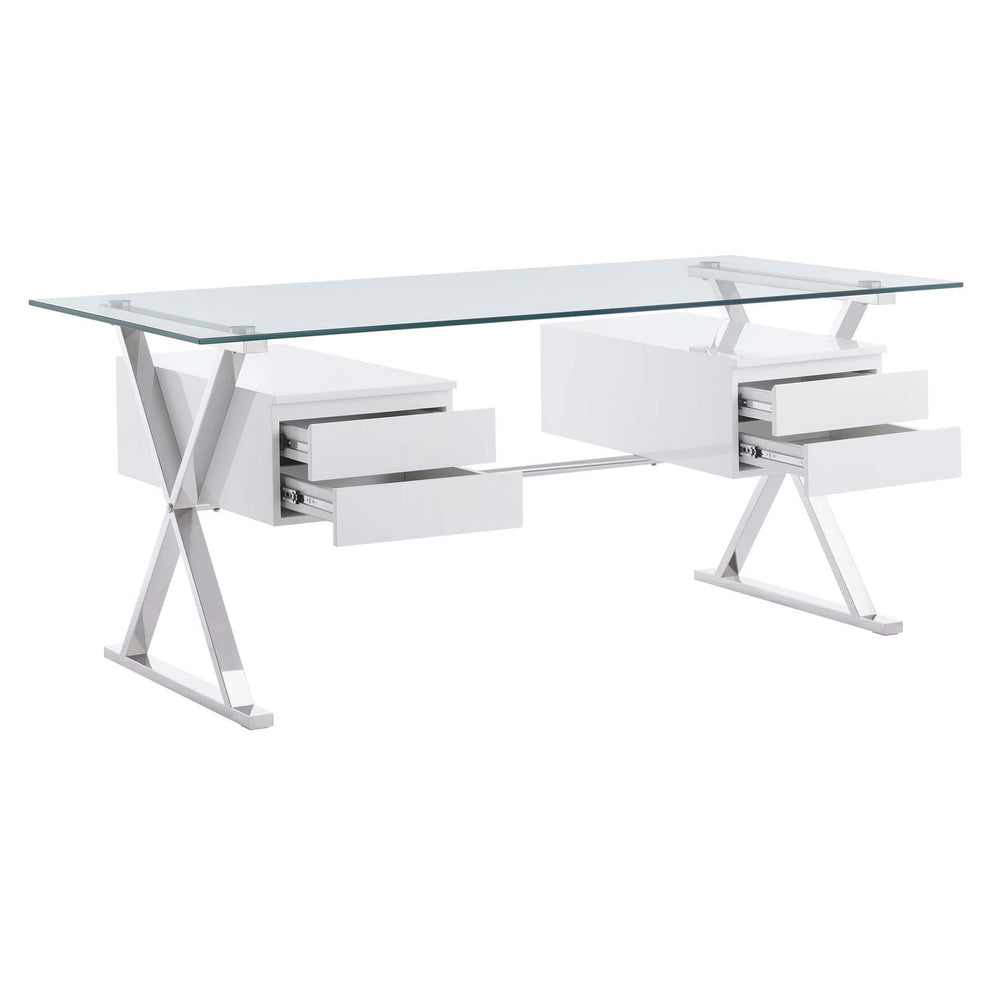 Sector 71" Glass Top Glass Office Desk By Modway - EEI-6226 | Desks | Modishstore - 2