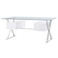 Sector 71" Glass Top Glass Office Desk By Modway - EEI-6226 | Desks | Modishstore - 4