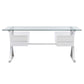 Sector 71" Glass Top Glass Office Desk By Modway - EEI-6226 | Desks | Modishstore - 5