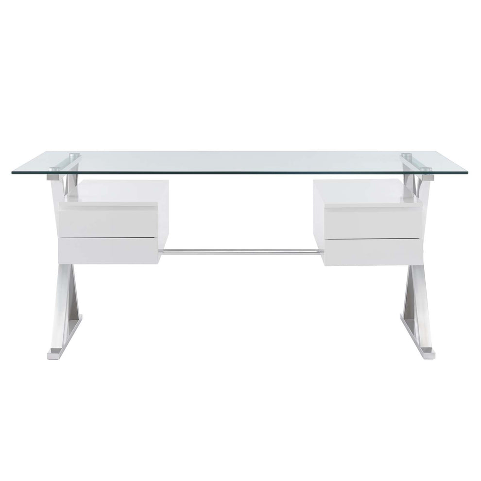 Sector 71" Glass Top Glass Office Desk By Modway - EEI-6226 | Desks | Modishstore - 5