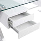 Sector 71" Glass Top Glass Office Desk By Modway - EEI-6226 | Desks | Modishstore - 6